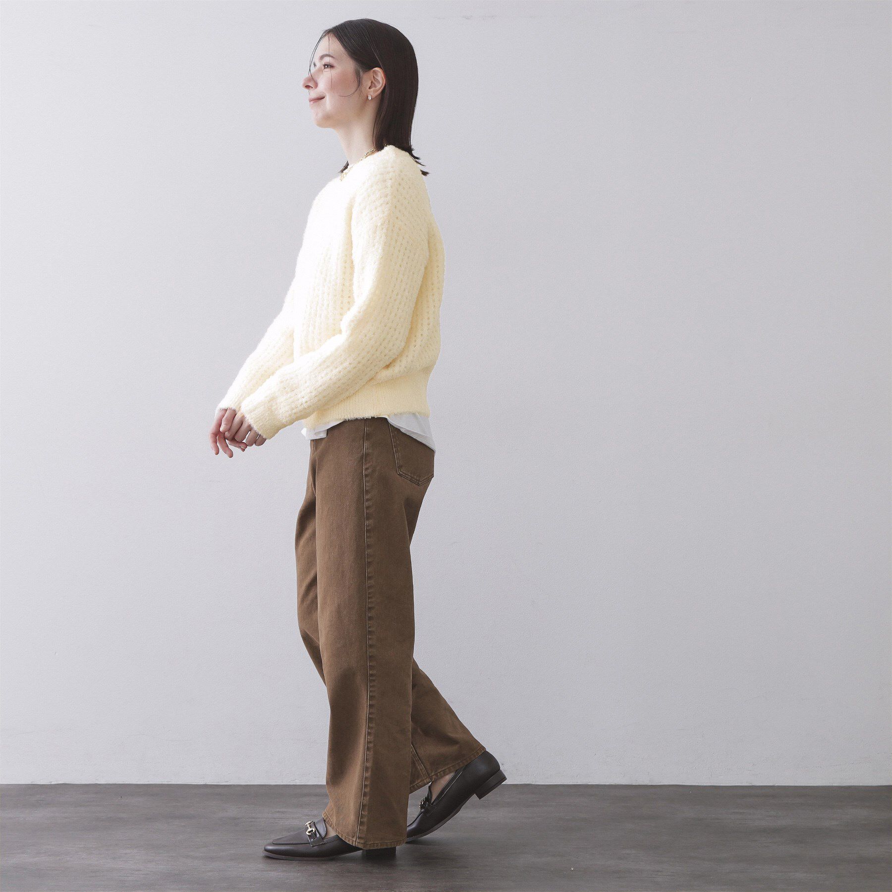 OPAQUE.CLIP「モールヤーンメッシュニット【洗濯機OK】」|ニット・セーター|