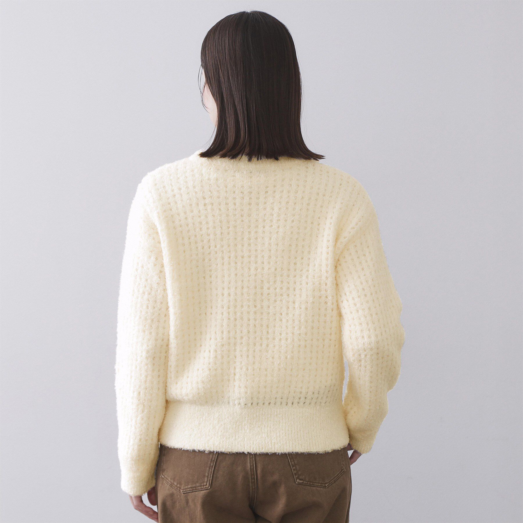 OPAQUE.CLIP「モールヤーンメッシュニット【洗濯機OK】」|ニット・セーター|