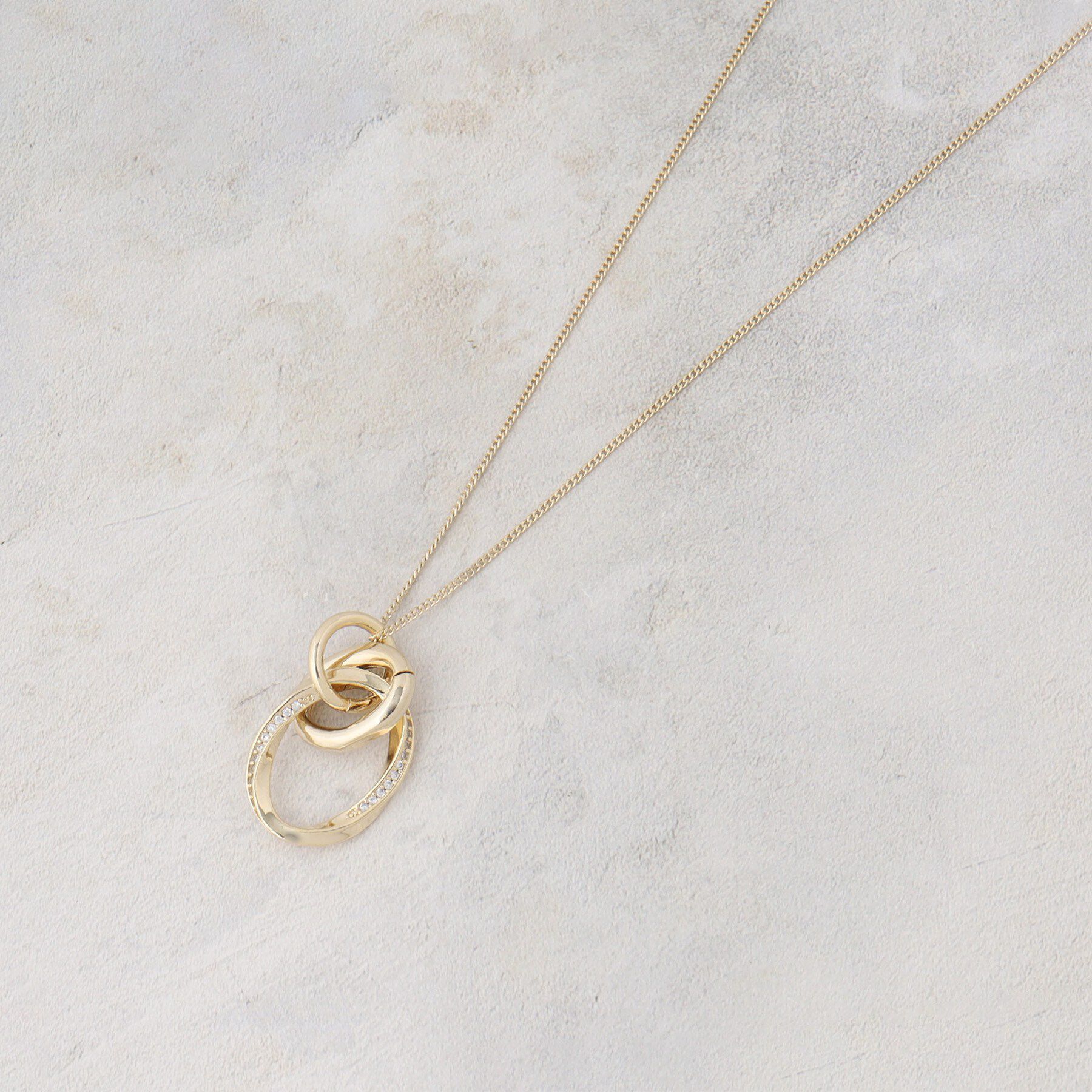 OPAQUE.CLIP「メタルオーバル&times;2連リング ロングネックレス」|ネックレス|