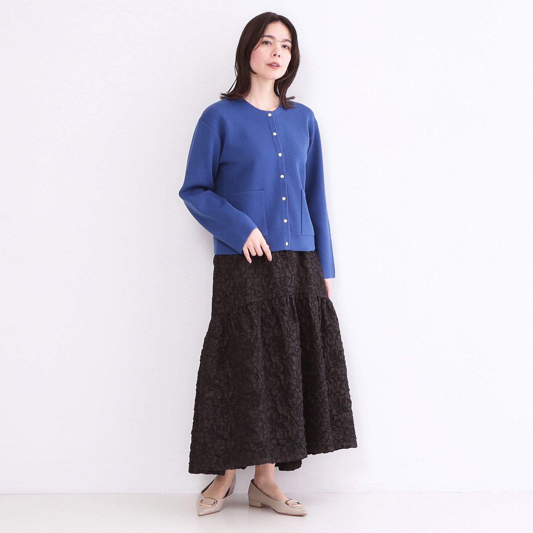 OPAQUE.CLIP「スナップボタンニットカーディガン【洗濯機OK】」|カーディガン|