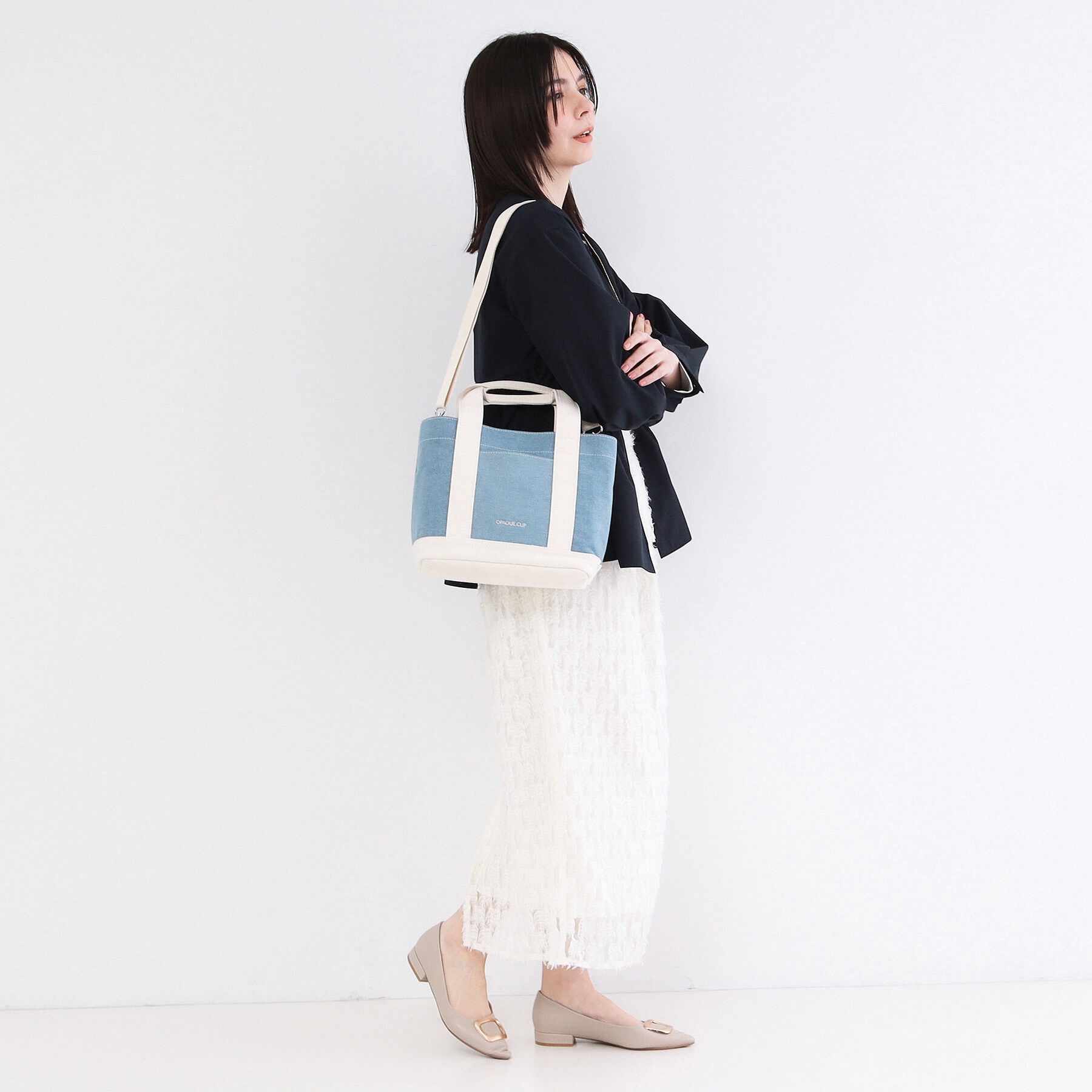 OPAQUE.CLIP「2WAYバイカラー帆布ミドルトート」|トートバッグ|