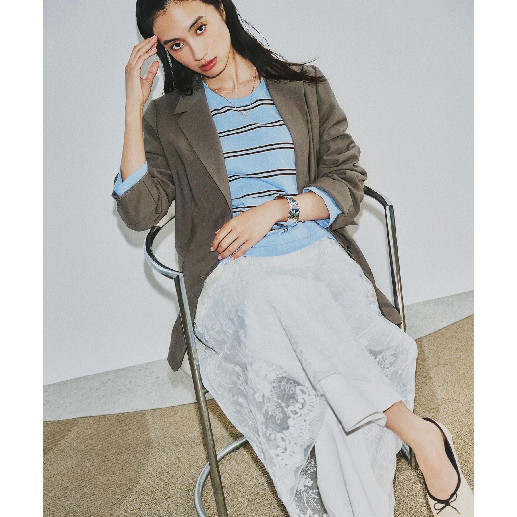 OPAQUE.CLIP「シアーレース刺繍レイヤードスカート【洗濯機OK】」|スカート|