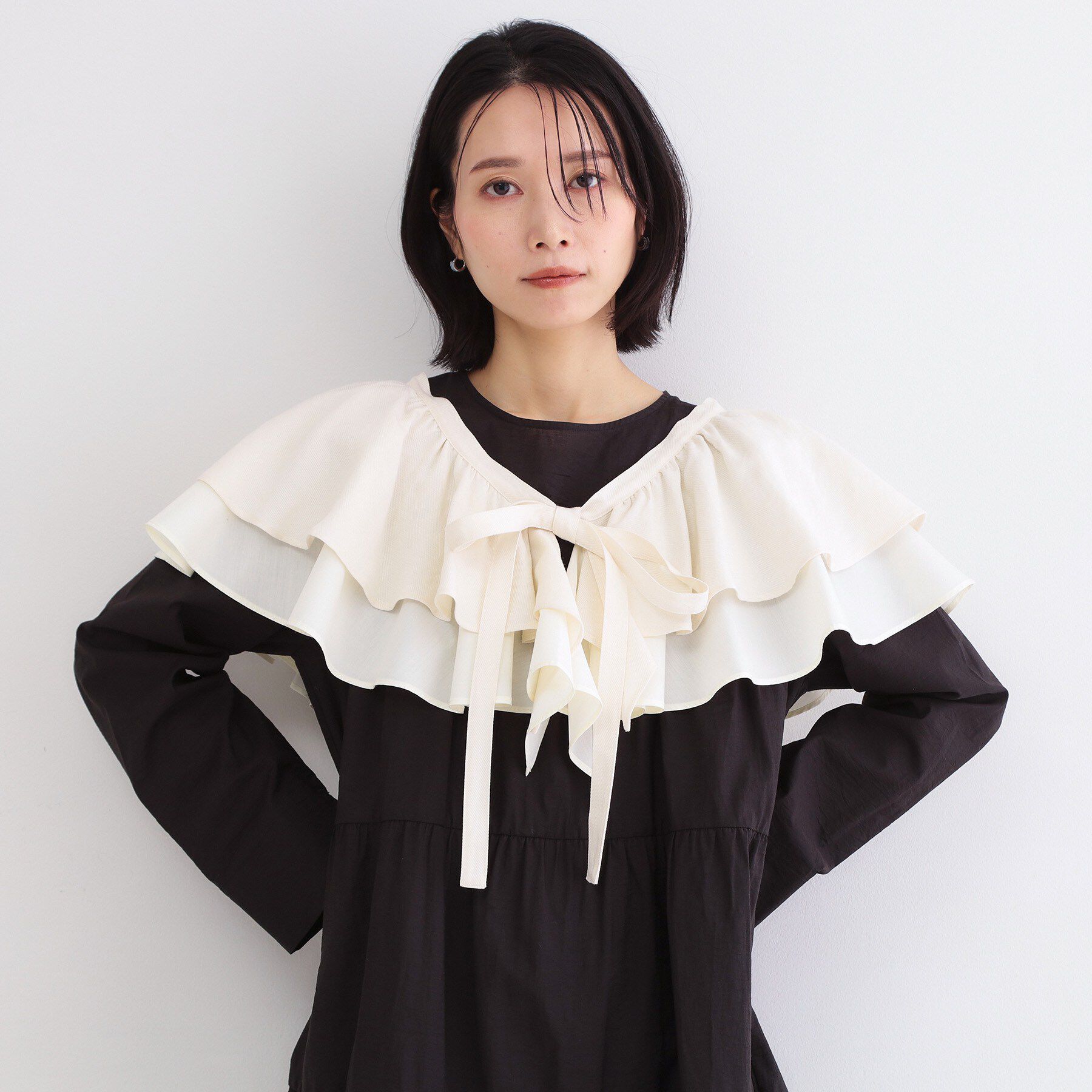 OPAQUE.CLIP「ラッフルフリルケープ【洗濯機OK】」|シャツ・ブラウス|
