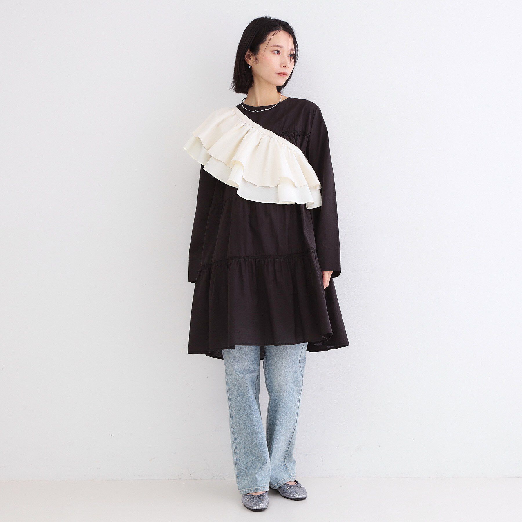 OPAQUE.CLIP「ラッフルフリルケープ【洗濯機OK】」|シャツ・ブラウス|