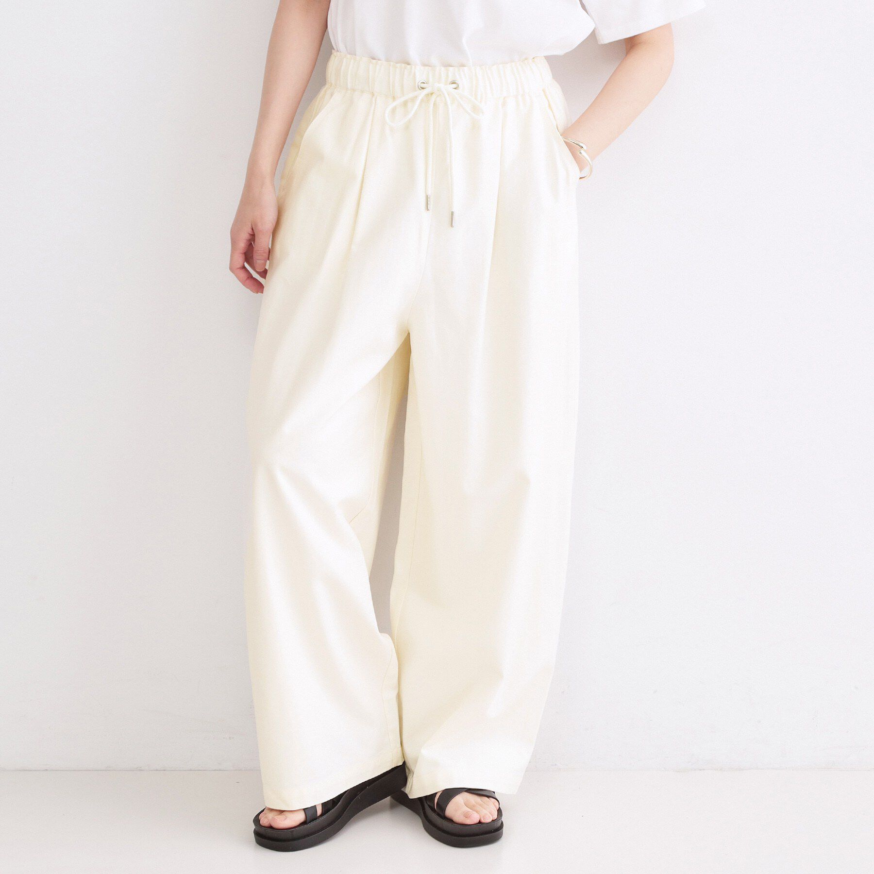 OPAQUE.CLIP「バレルレッグイージーパンツ【洗濯機OK】」|その他|アイボリー(004)