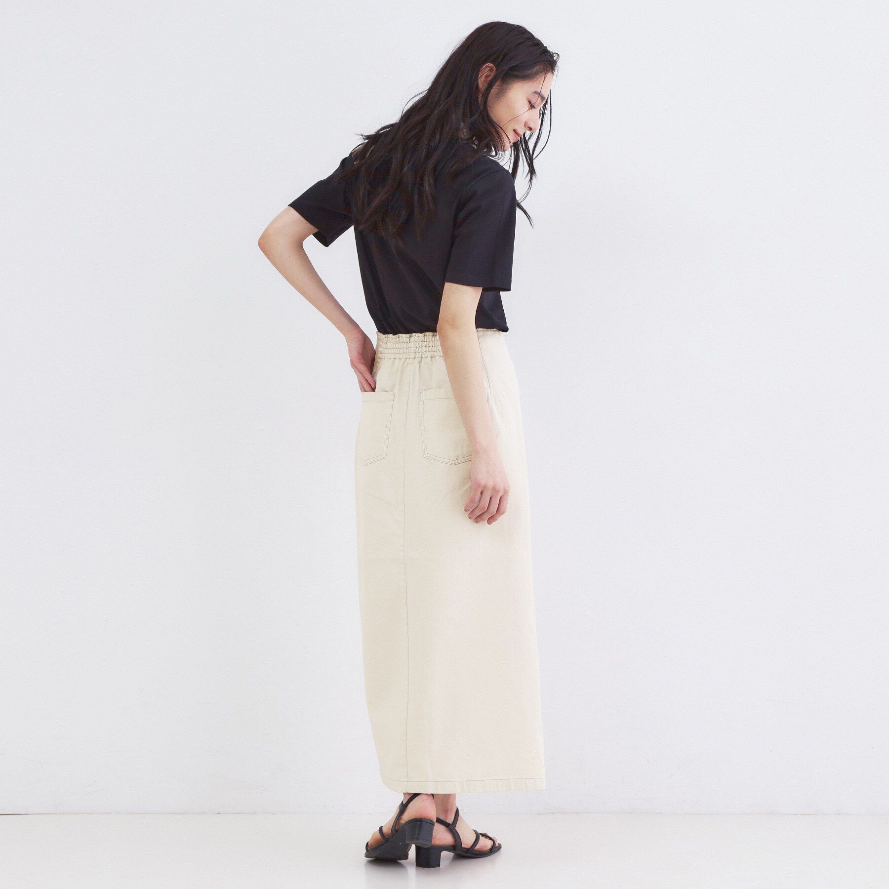 OPAQUE.CLIP「ボタンデザインナロースカート【洗濯機OK】」|スカート|