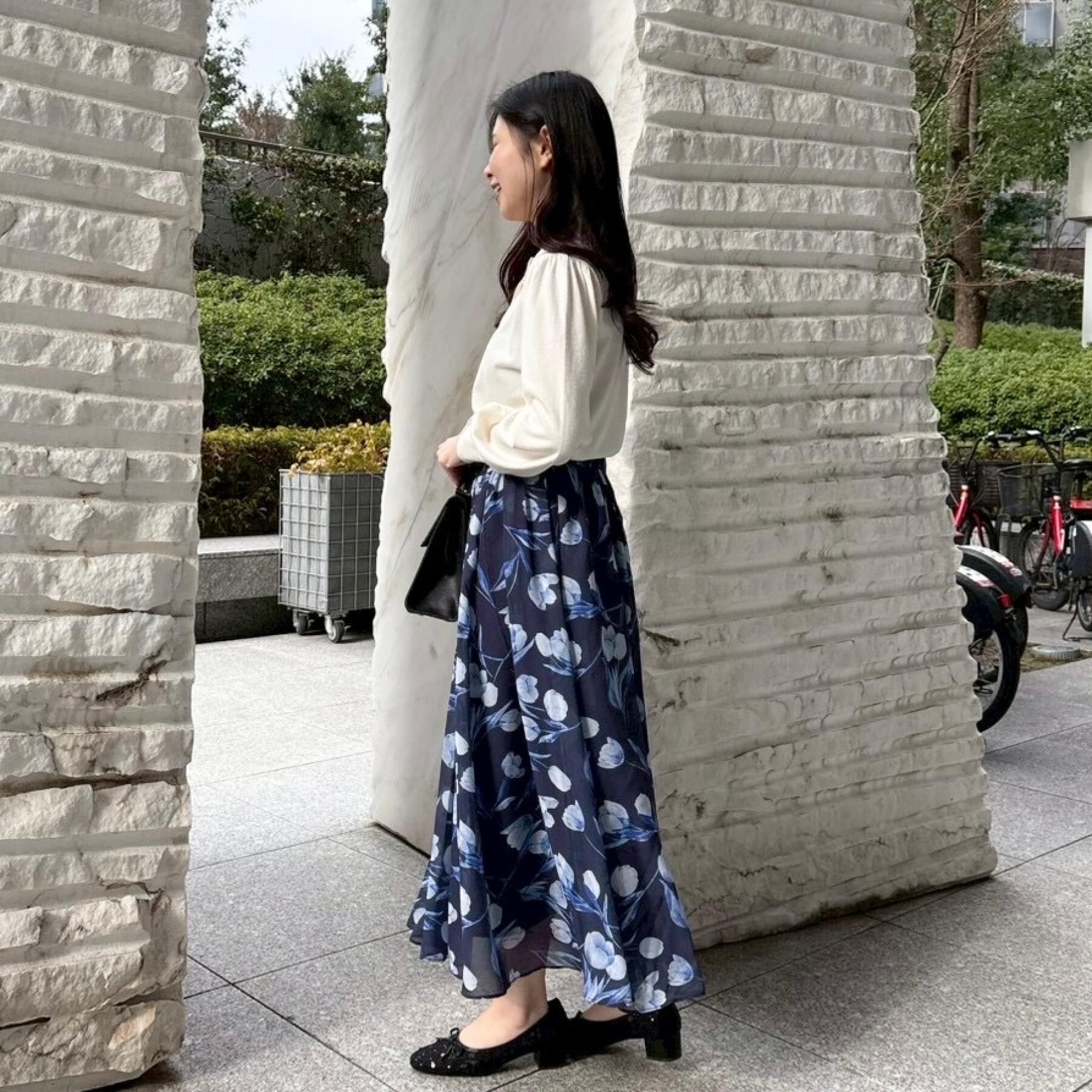 Couture broach「【洗える】チューリップ柄スカート」|スカート|