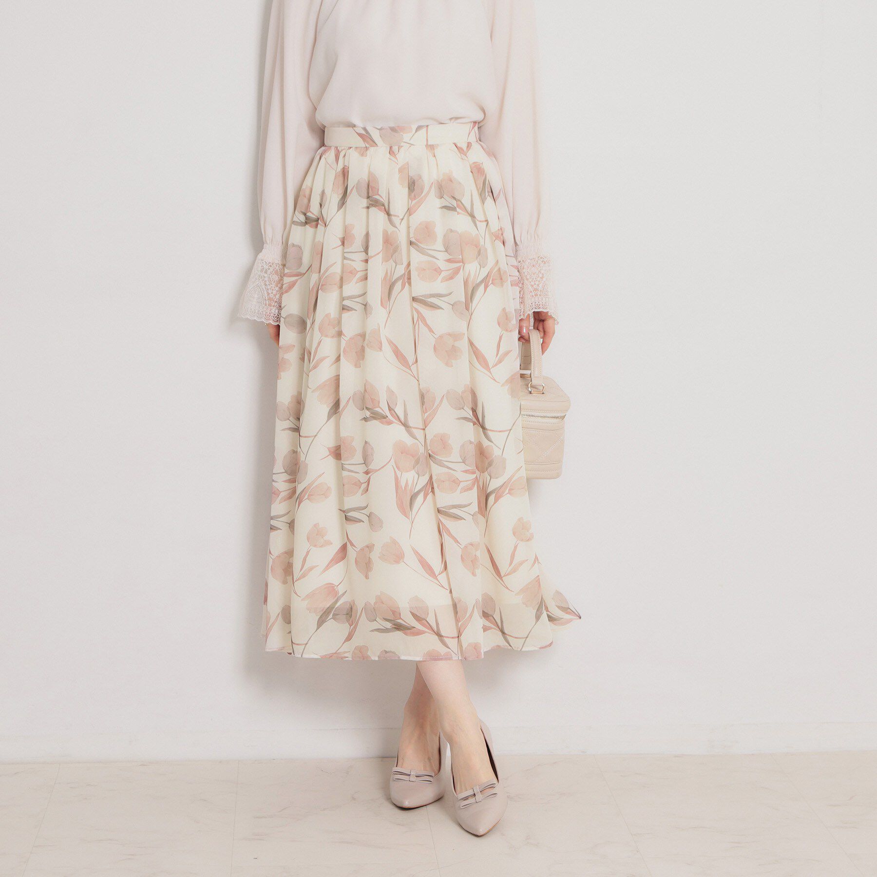 Couture broach「【洗える】チューリップ柄スカート」|スカート|