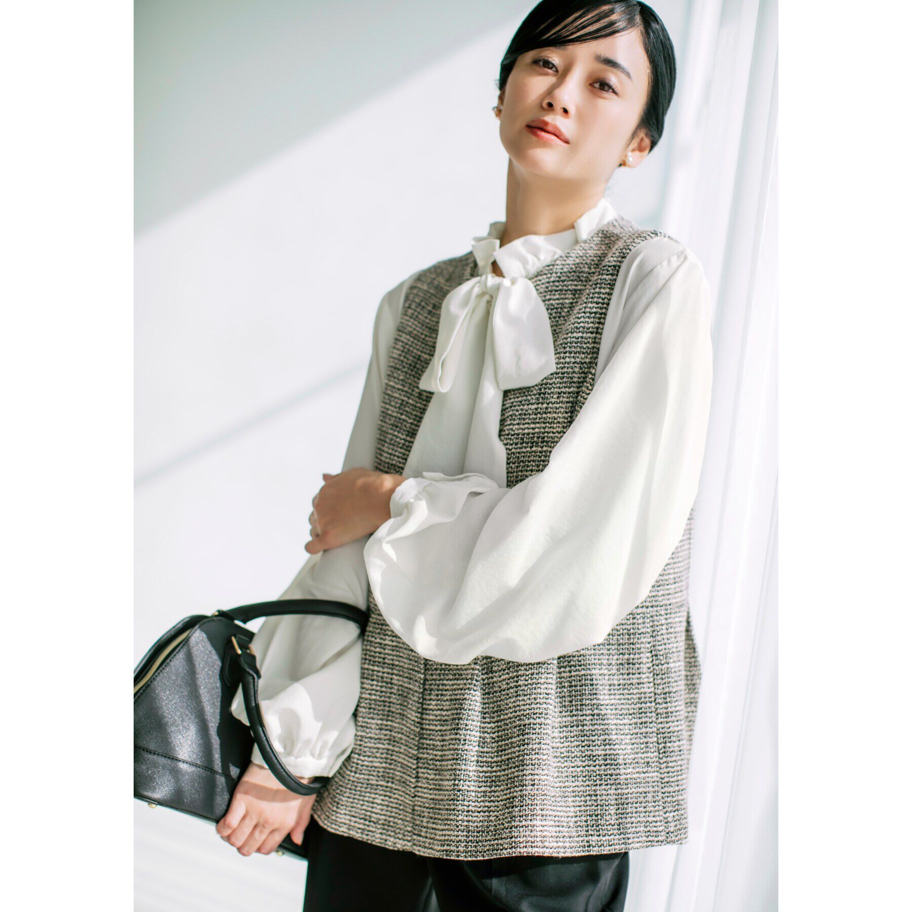 THE SHOP TK「【ONOFF活躍/セレモニー】ツイードペプラムジレ/洗える」|ベスト・ジレ|