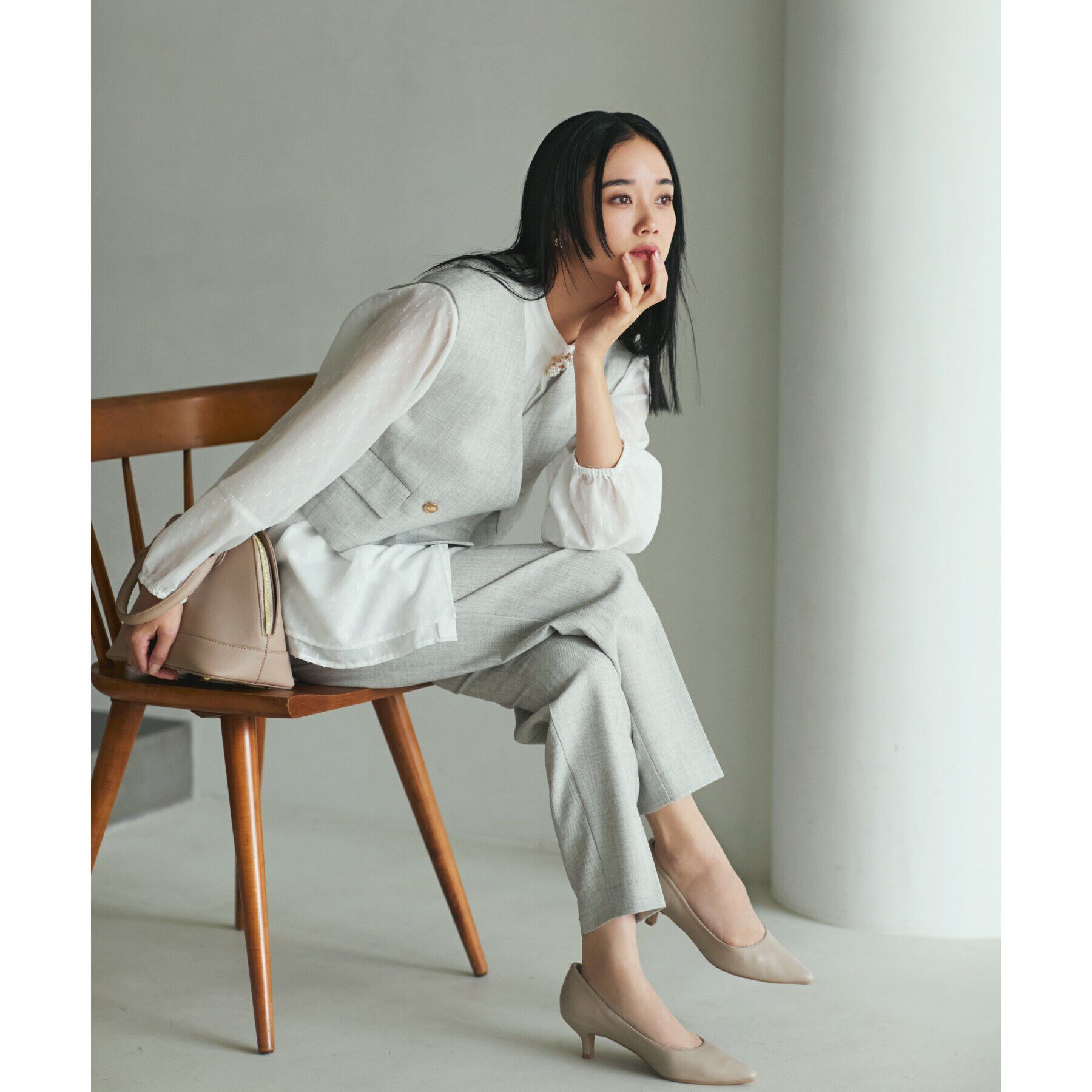 THE SHOP TK「【セットアップ可／ONOFF活躍】カルゼショートジレ／洗える」|ベスト・ジレ|