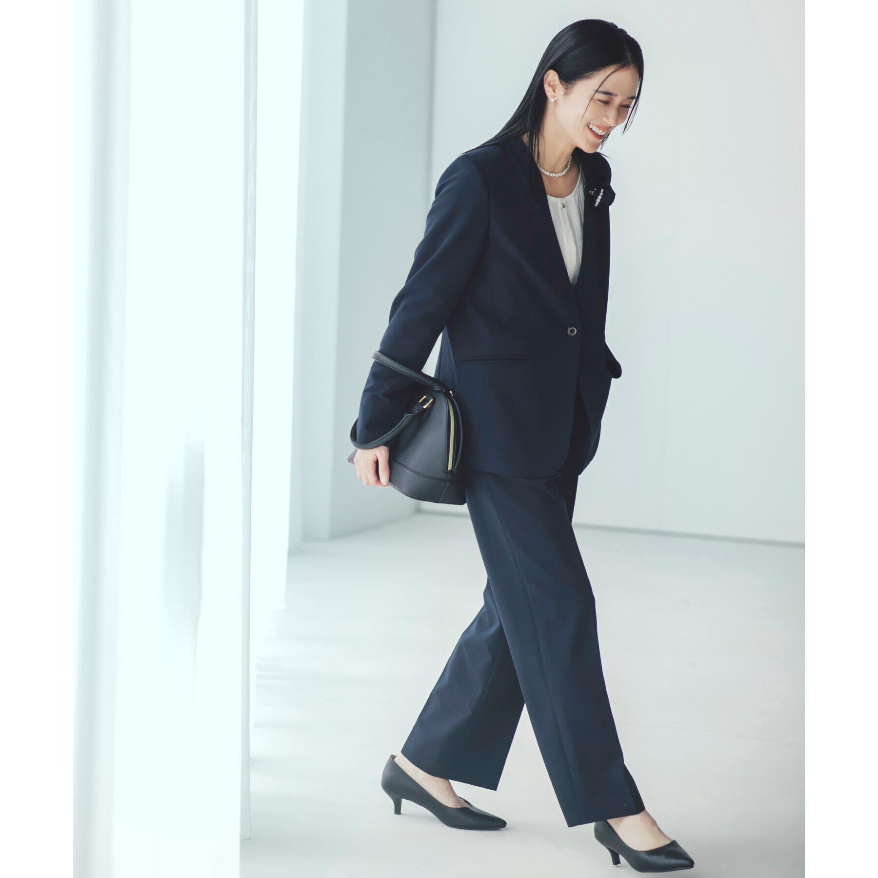 THE SHOP TK「【汚れ防止／シワになりにくい／セレモニー／通勤】ダブルクロスワイドパンツ／洗える／サスティナブル」|その他|