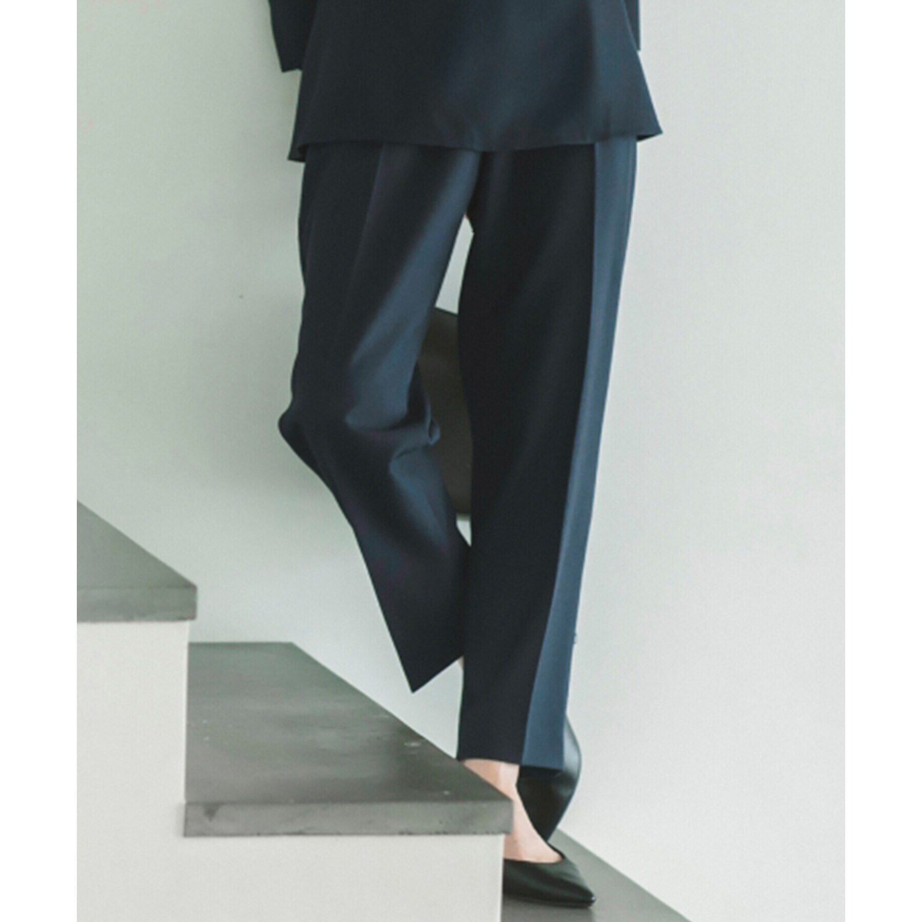 THE SHOP TK「【ONOFF活躍/セレモニー/通勤】杢調カルゼテーパードパンツ/洗える」|その他|