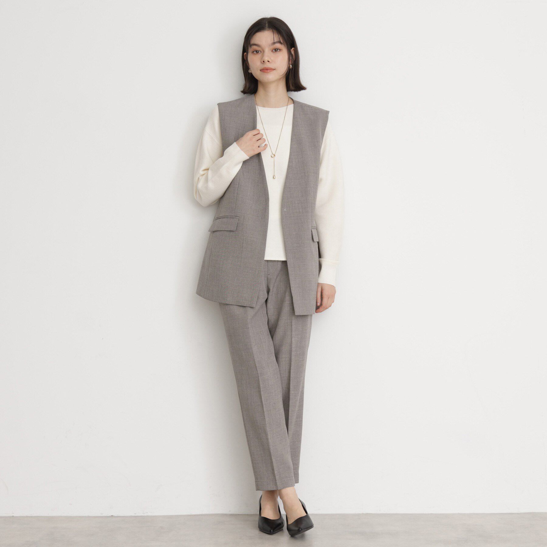 THE SHOP TK「【セットアップ可】リサイクルシャークスキンジレ/洗える」|ベスト・ジレ|