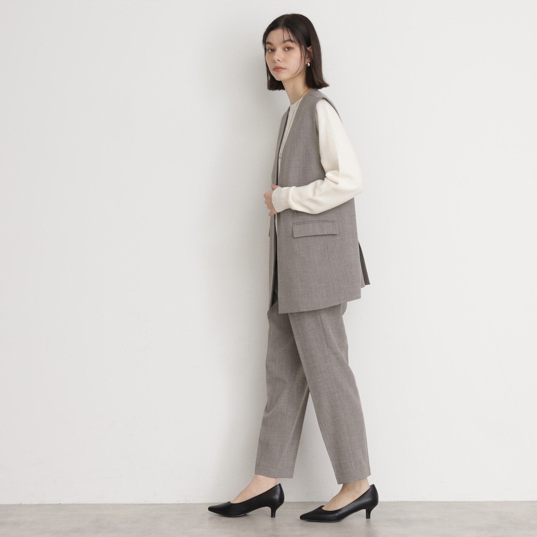 THE SHOP TK「【セットアップ可】リサイクルシャークスキンジレ/洗える」|ベスト・ジレ|