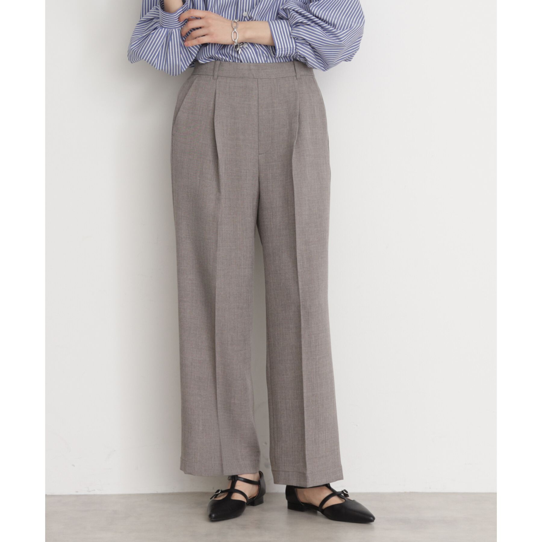 THE SHOP TK「【CAVIAN】ベーシックワイドパンツ/洗濯機OK」|その他|チャコールグレー(0