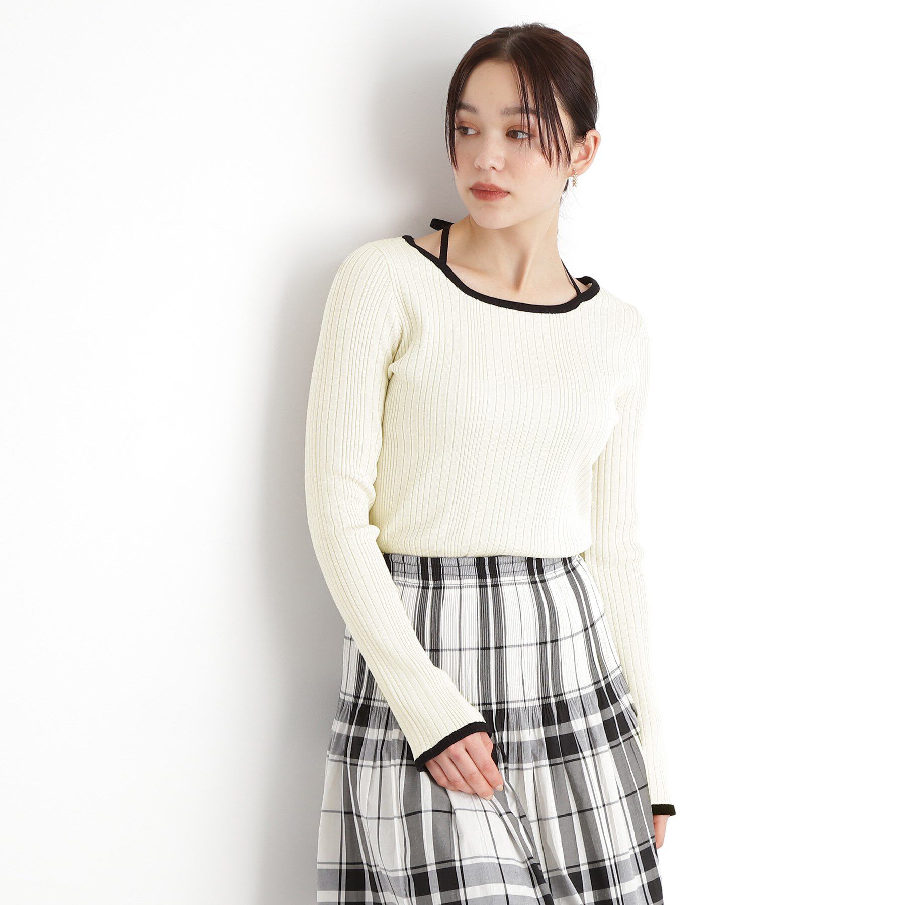 THE SHOP TK「ラインリブプルオーバー【洗濯機OK】」|ニット・セーター|