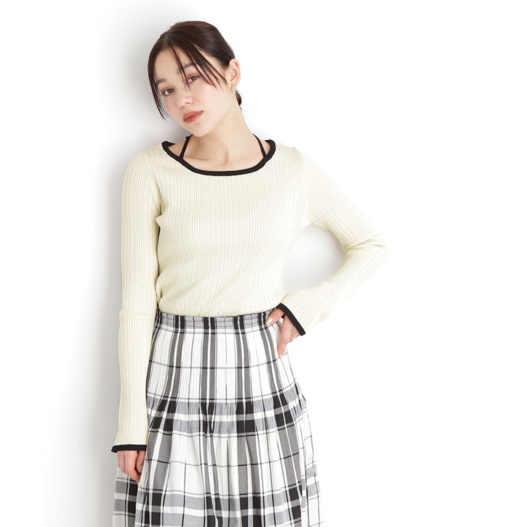 THE SHOP TK「ラインリブプルオーバー【洗濯機OK】」|ニット・セーター|