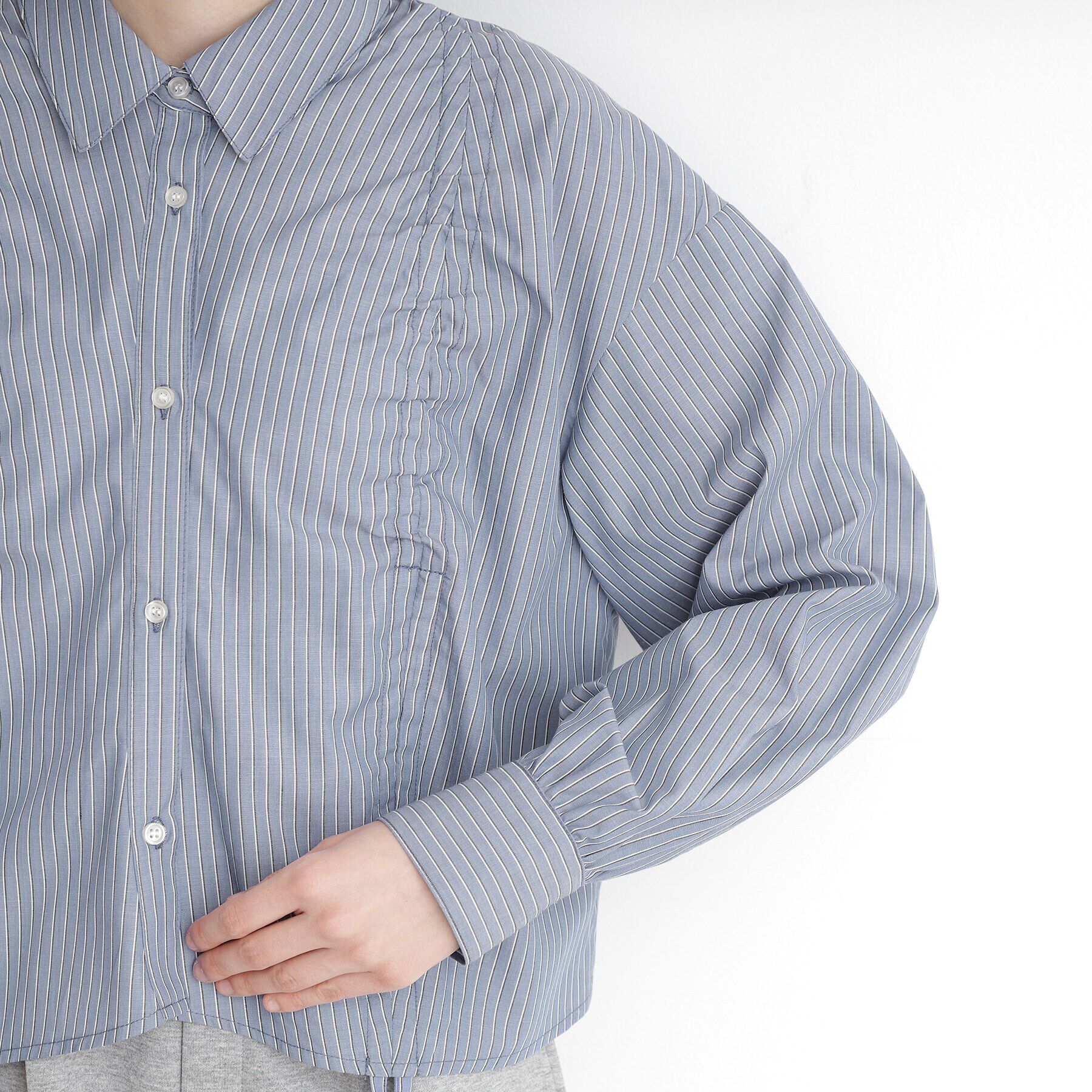 THE SHOP TK「リボンギャザーシャツ【洗濯機OK】」|シャツ・ブラウス|