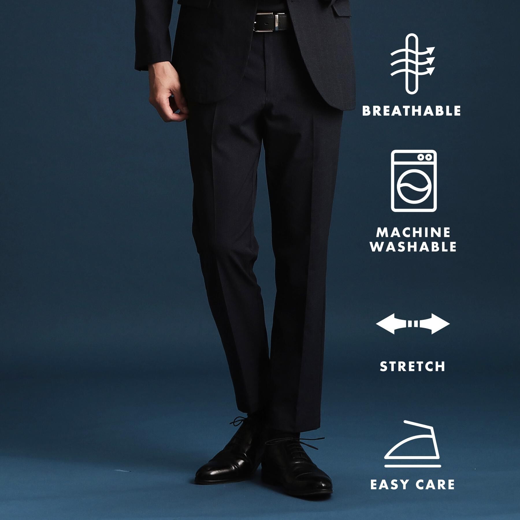 THE SHOP TK「ライトドッツスラックス【セットアップ可/洗濯機OK】」|その他|ネイビー(094)