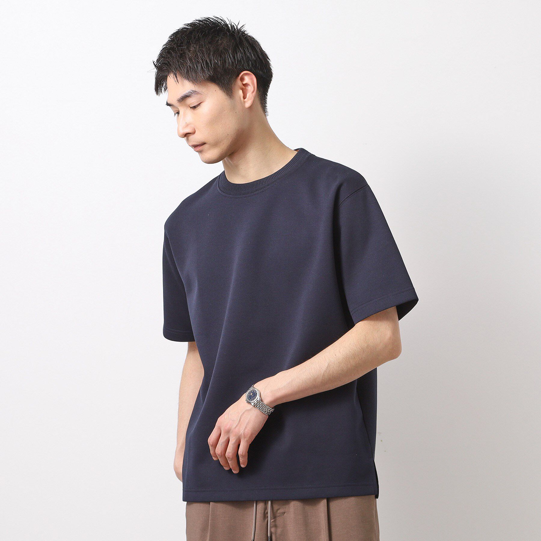 THE SHOP TK「ダブルフェイス半袖Tシャツ　【洗濯機OK】」|Tシャツ・カットソー|