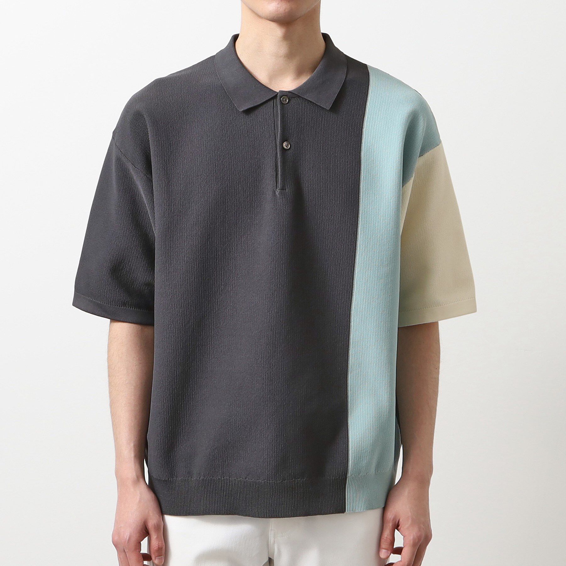 THE SHOP TK「パネルニットポロシャツ」|ポロシャツ|