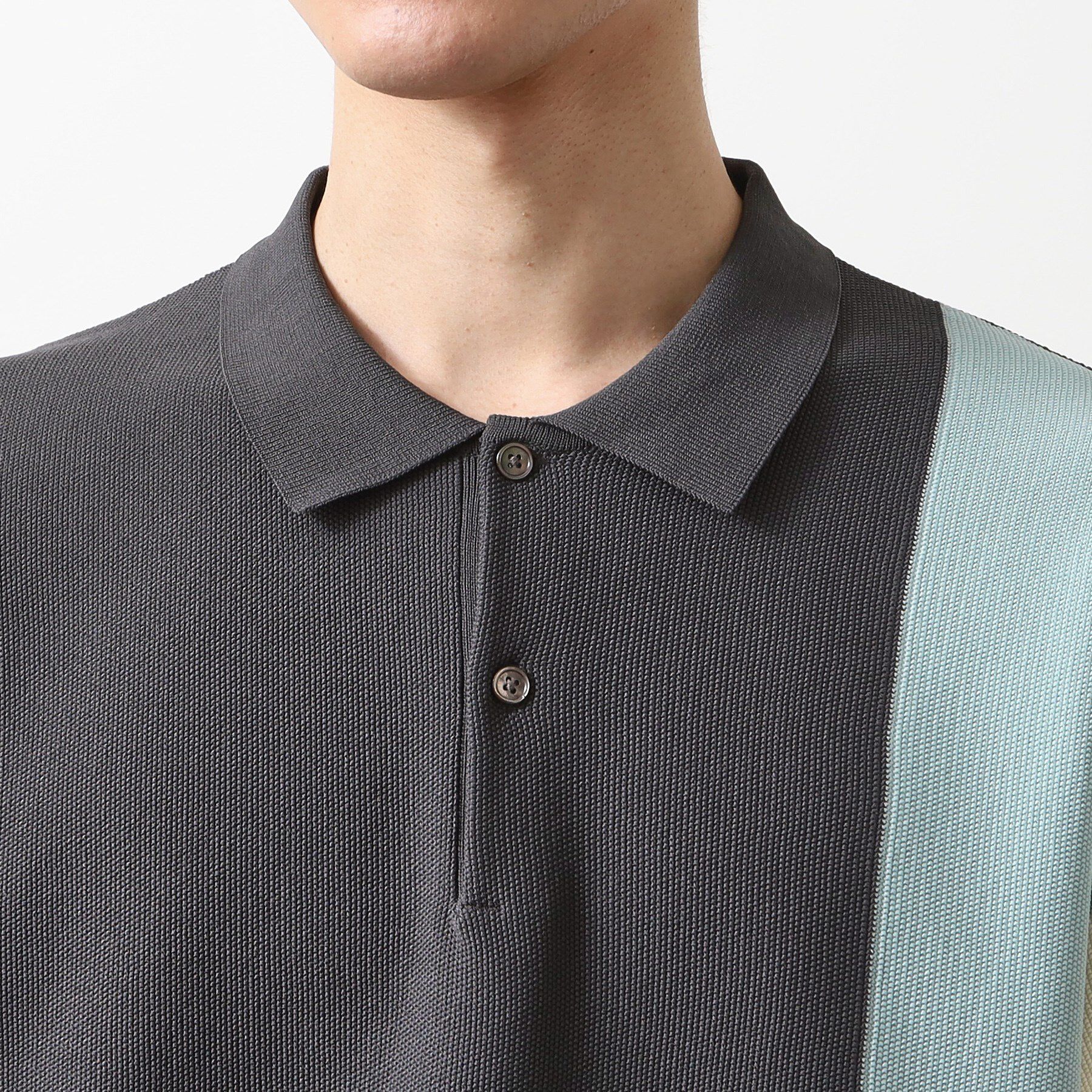THE SHOP TK「パネルニットポロシャツ」|ポロシャツ|