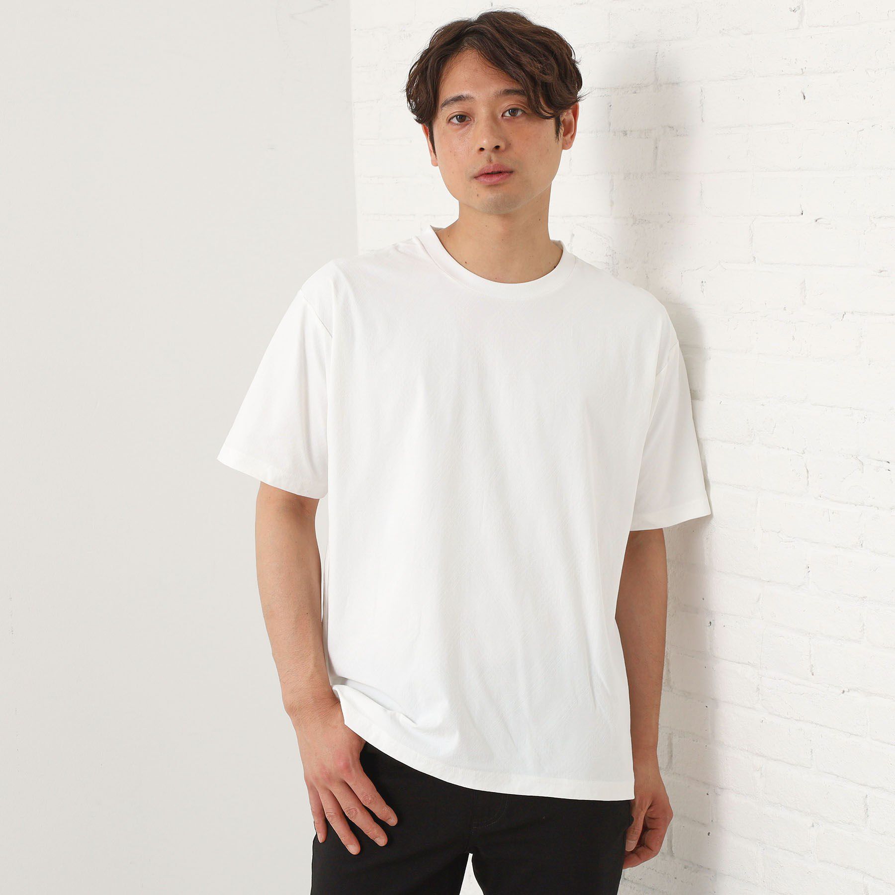 THE SHOP TK「パーフェクテックリンクス半袖Tシャツ 【接触冷感／吸水速乾／UVカット／洗濯機OK】」|Tシャツ・カットソー|