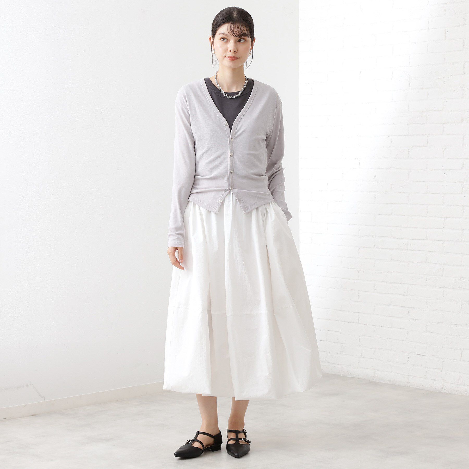 THE SHOP TK「シアーフライスVカーデ」|カーディガン|