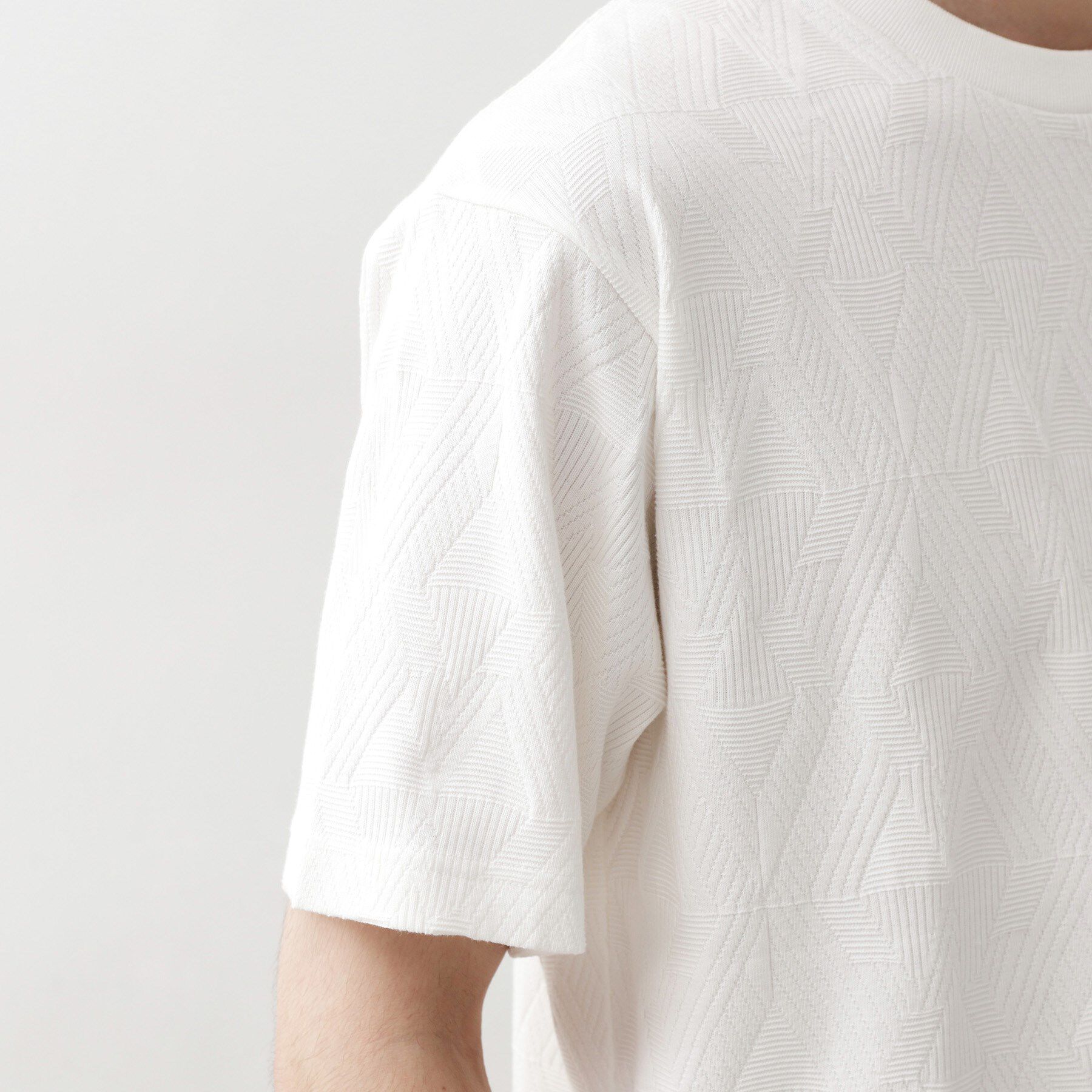 THE SHOP TK「パターンジャカード半袖Tシャツ【洗濯機OK】」|Tシャツ・カットソー|