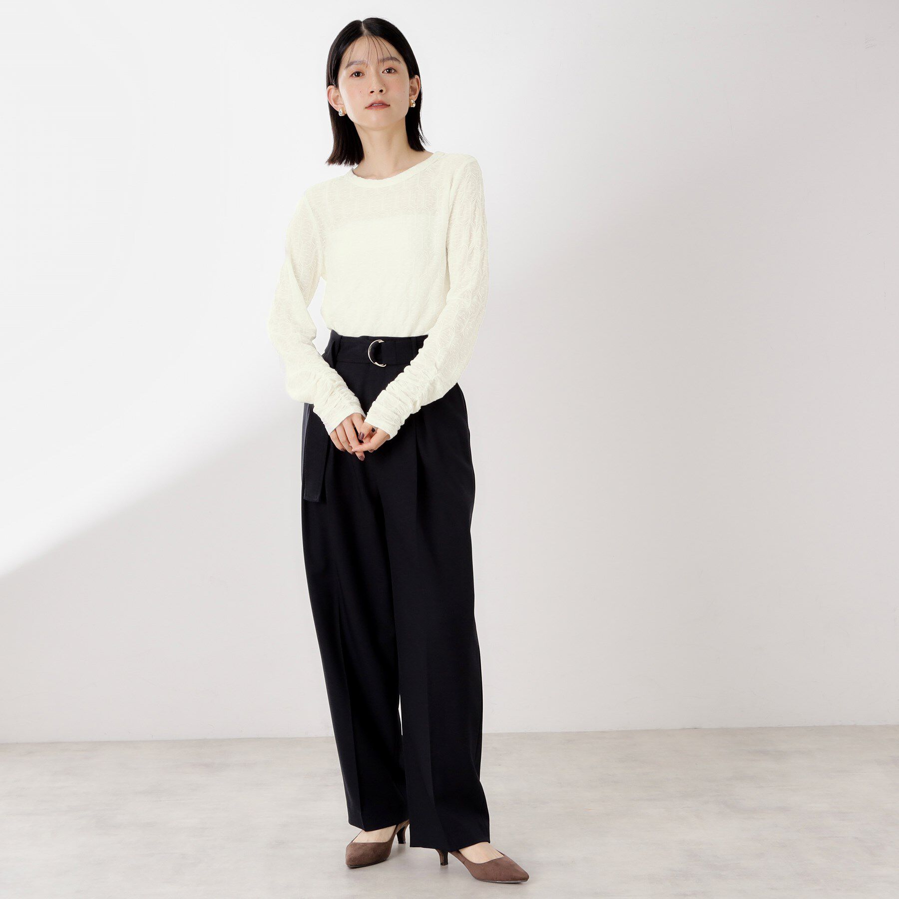 THE SHOP TK「ウェーブシアー袖クシュプルオーバー【洗濯機OK】」|Tシャツ・カットソー|