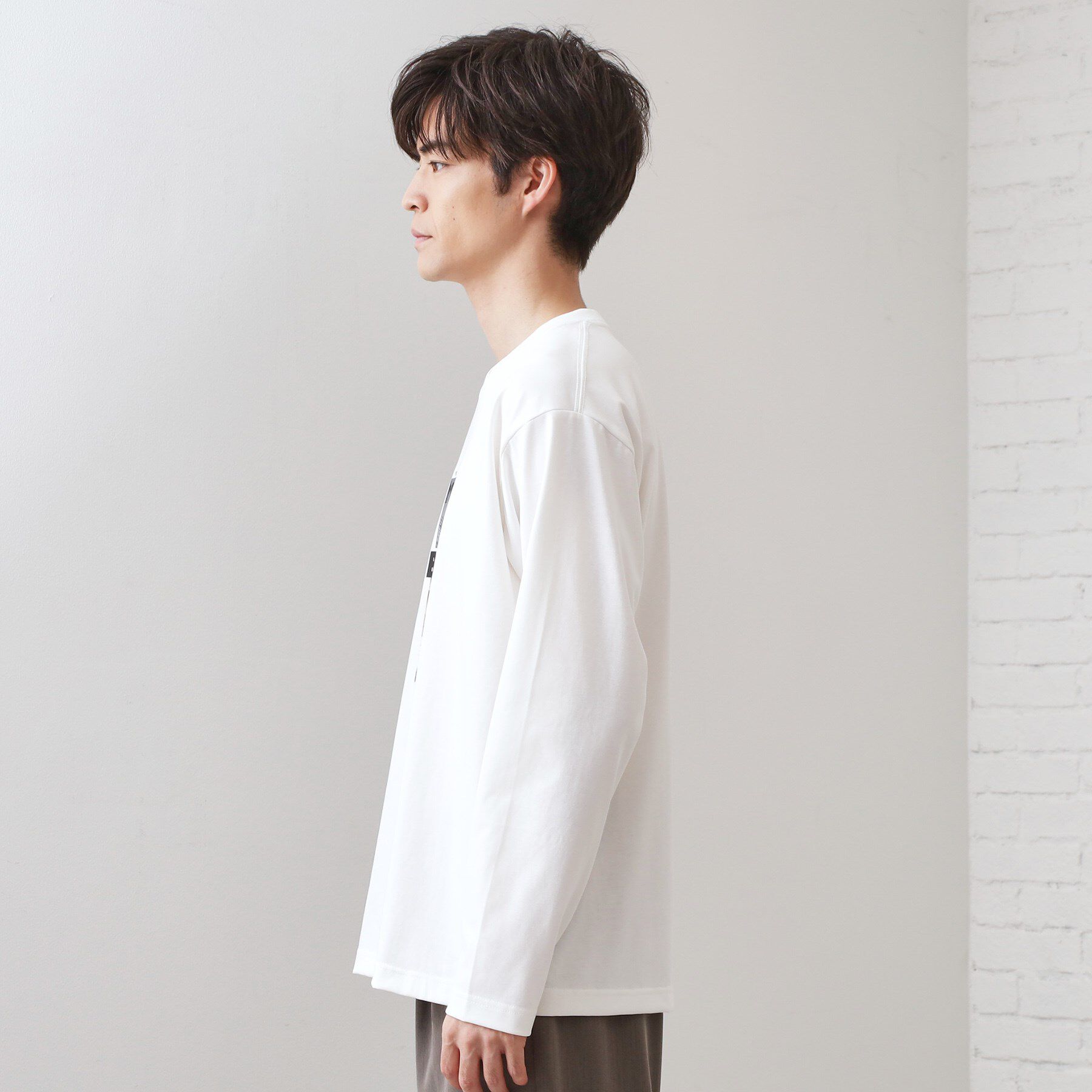 THE SHOP TK「フォトグラフプリント長袖Tシャツ【洗濯機OK】」|Tシャツ・カットソー|