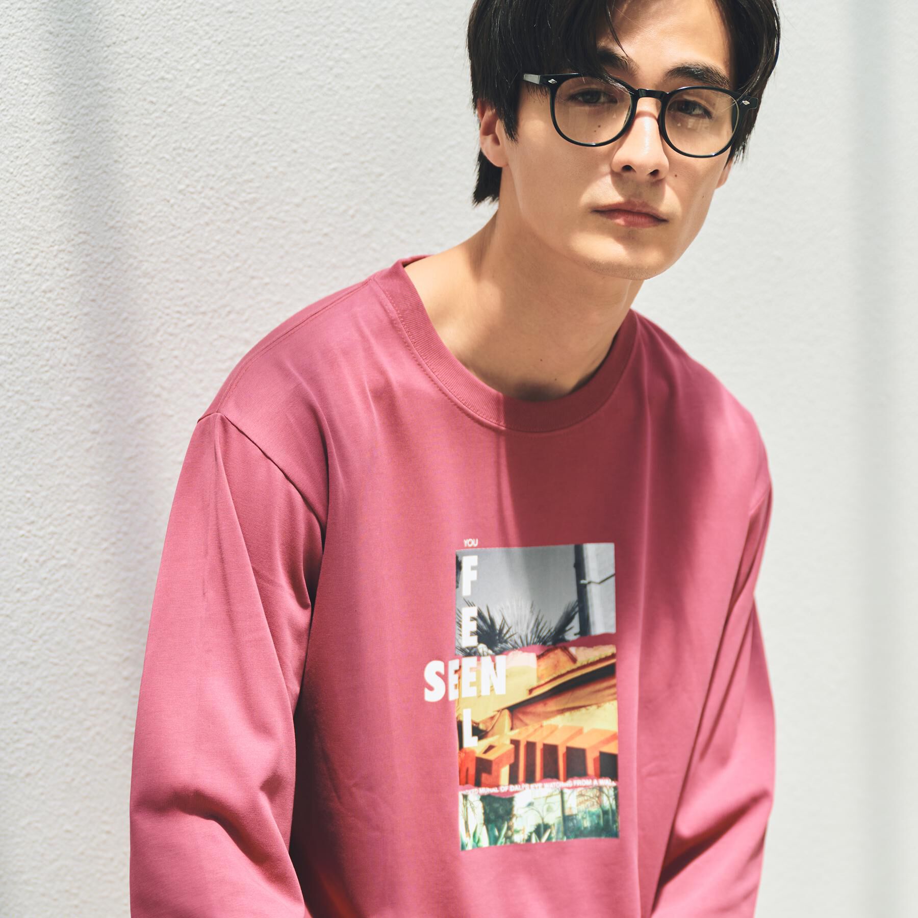 THE SHOP TK「フォトグラフプリント長袖Tシャツ【洗濯機OK】」|Tシャツ・カットソー|