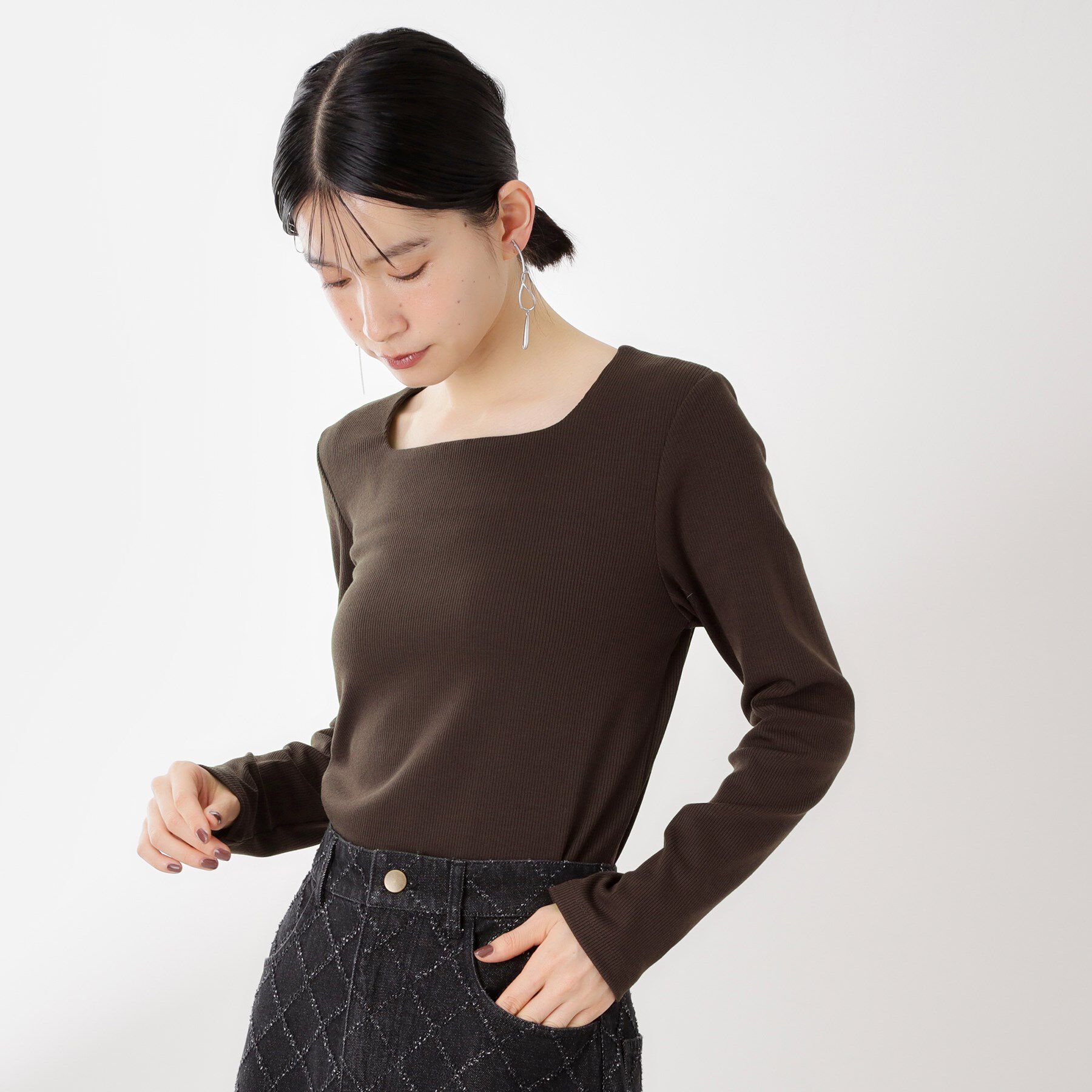 THE SHOP TK「スクエアネックカットソー【洗濯機OK】」|Tシャツ・カットソー|