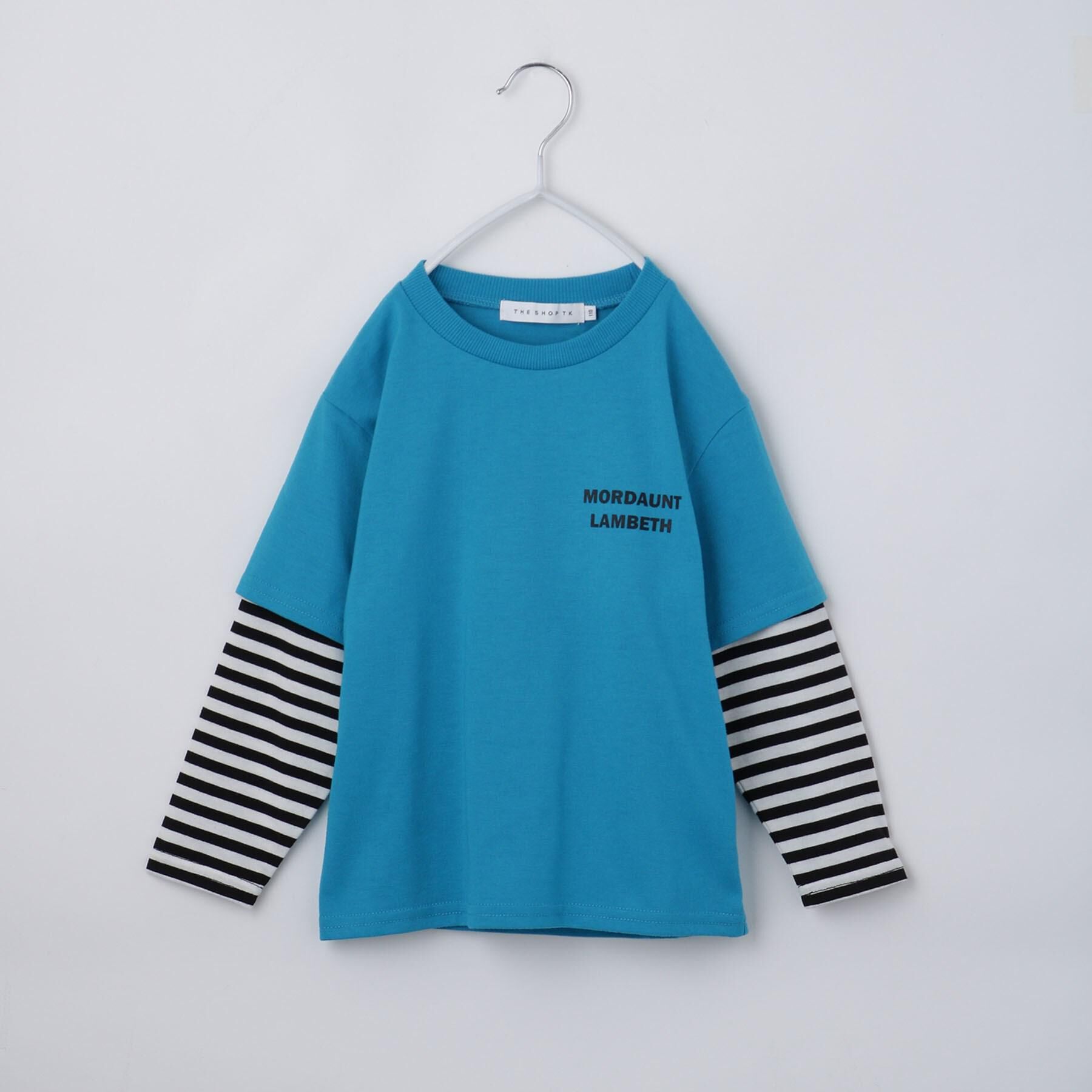 THE SHOP TK「【110－160】レイヤード風デニムアップリケロンTee」|Tシャツ・カットソー|