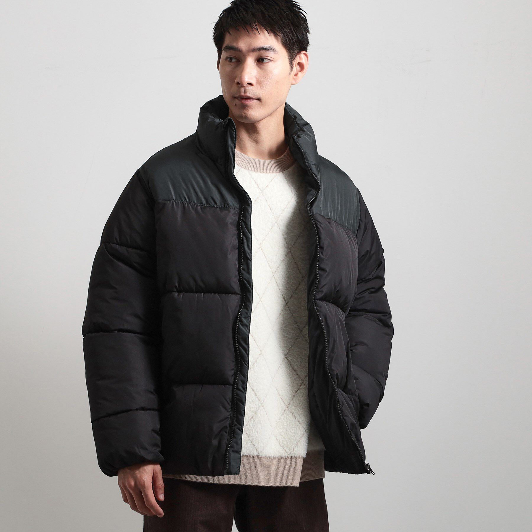 THE SHOP TK「【撥水/洗濯機可】寒い季節でも快適 中綿スタンドブルゾン」|ブルゾン・スタジャン|ブラック(519)