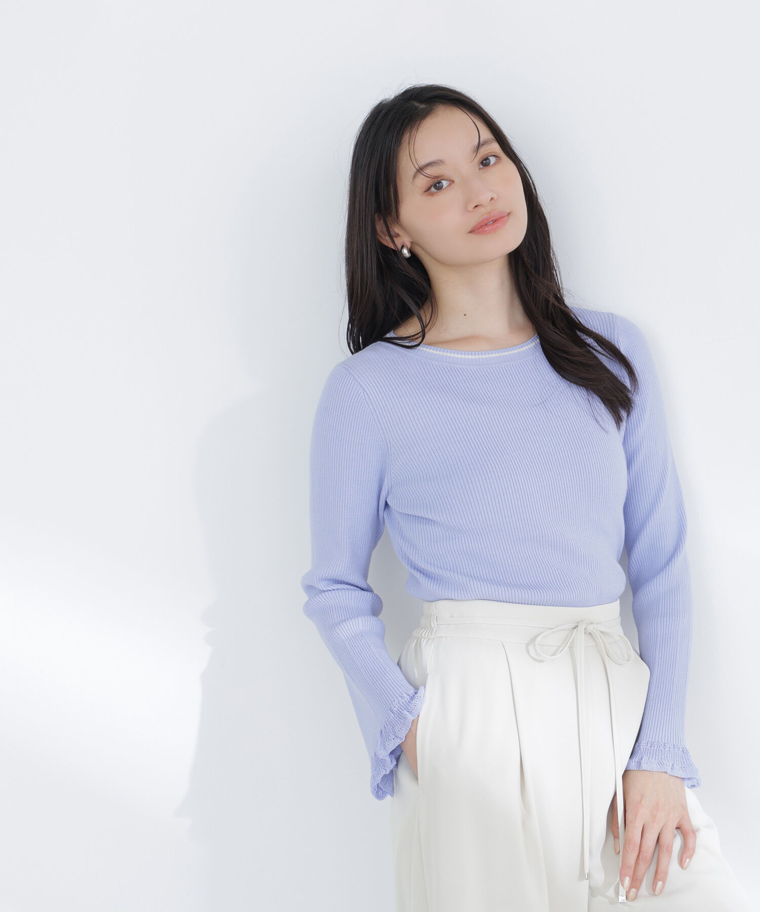  「レーシーカフスリブニット」|ニット・セーター|