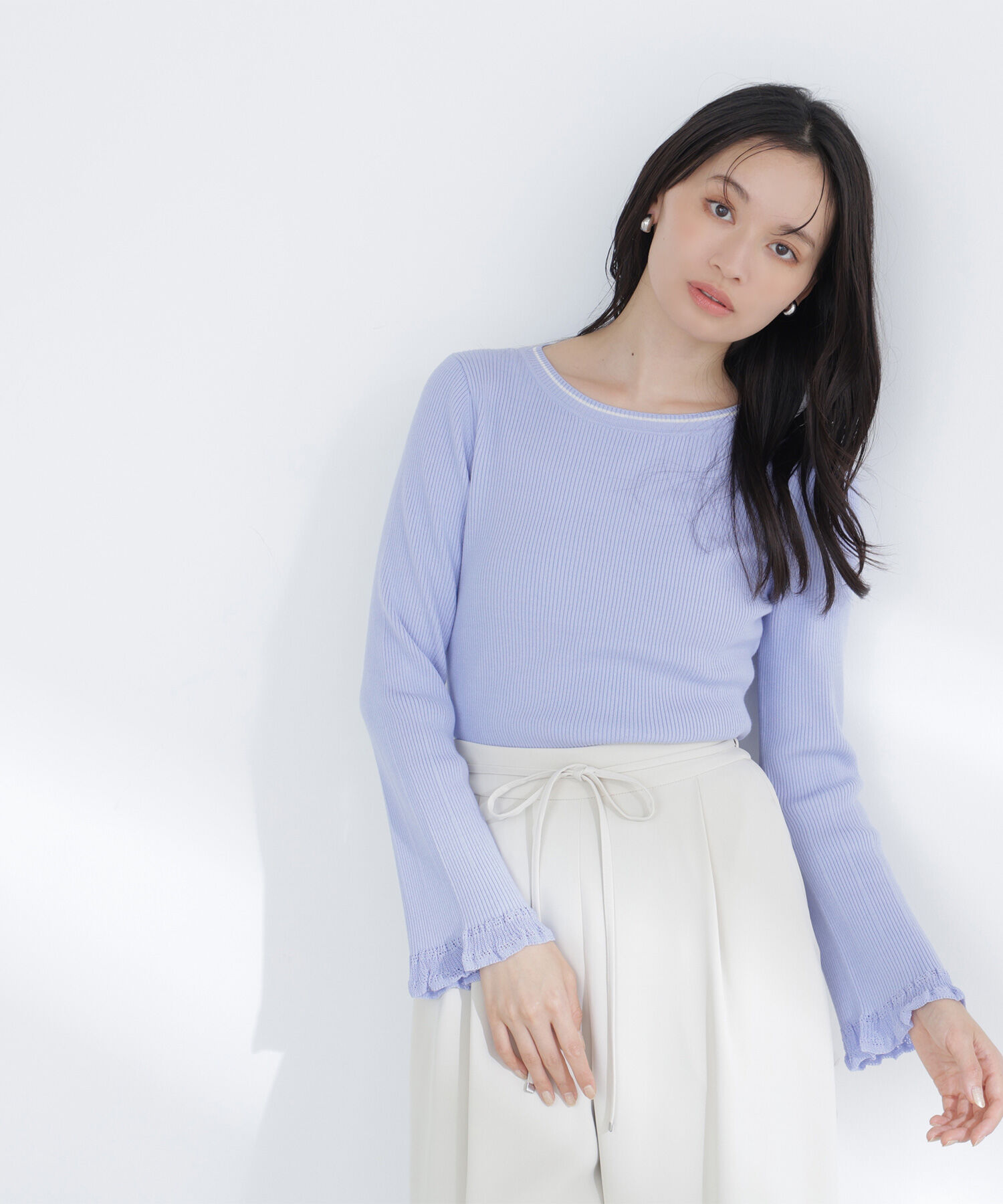  「レーシーカフスリブニット」|ニット・セーター|