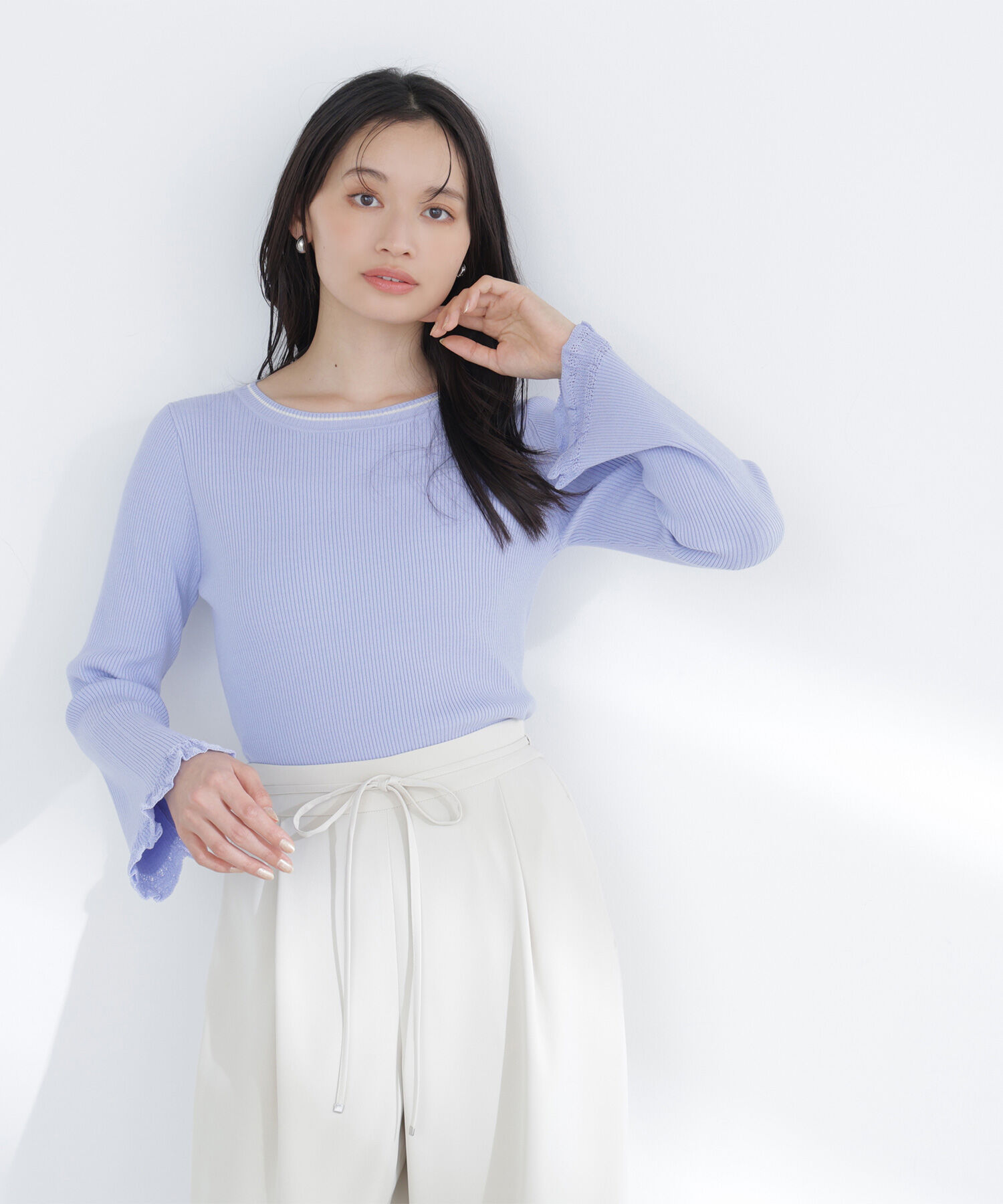  「レーシーカフスリブニット」|ニット・セーター|