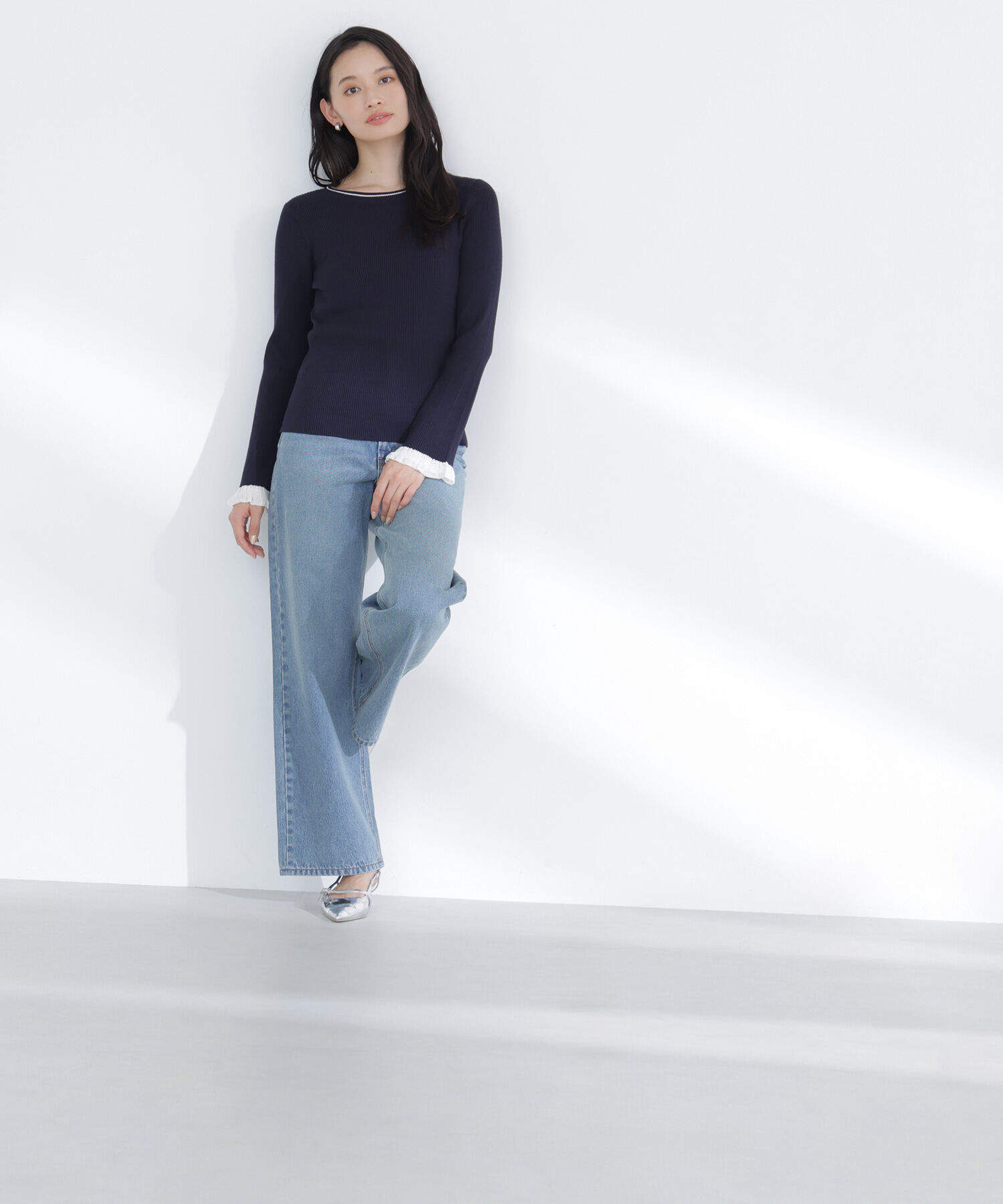  「レーシーカフスリブニット」|ニット・セーター|