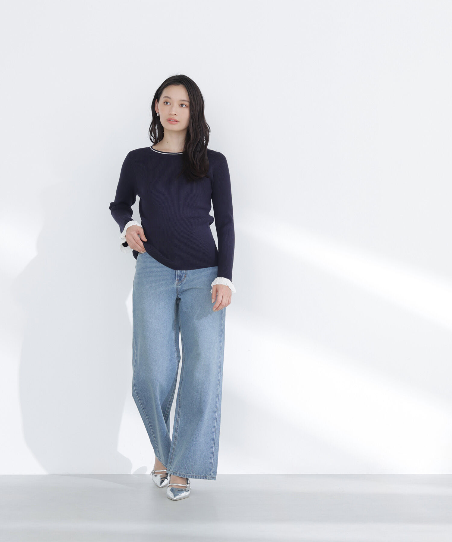  「レーシーカフスリブニット」|ニット・セーター|