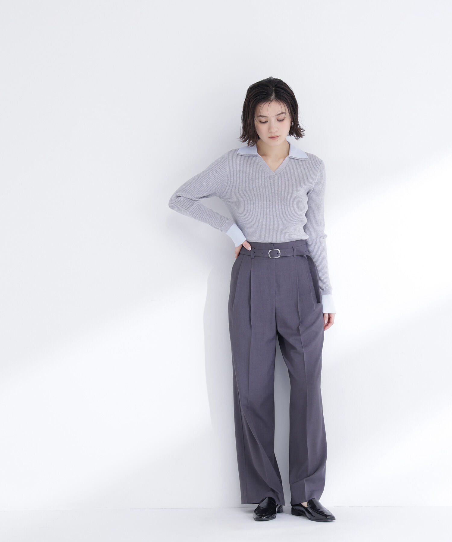  「タックステッチベルテッドパンツ」|その他|