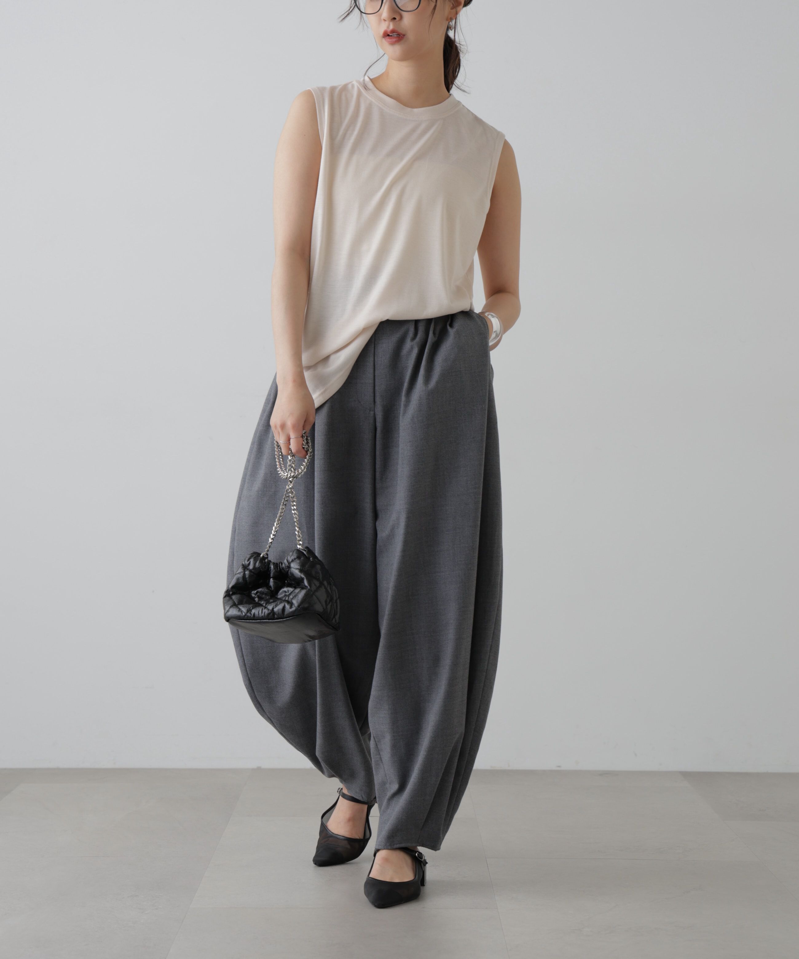  「サイドスリットタンクトップ」|Tシャツ・カットソー|