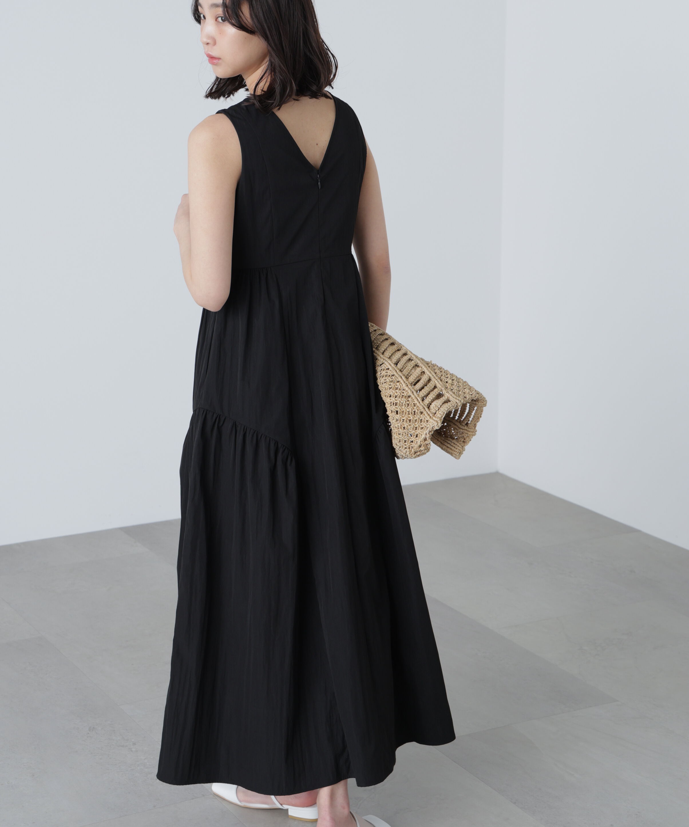  「タイプライターギャザーマキシワンピース」|ワンピース|