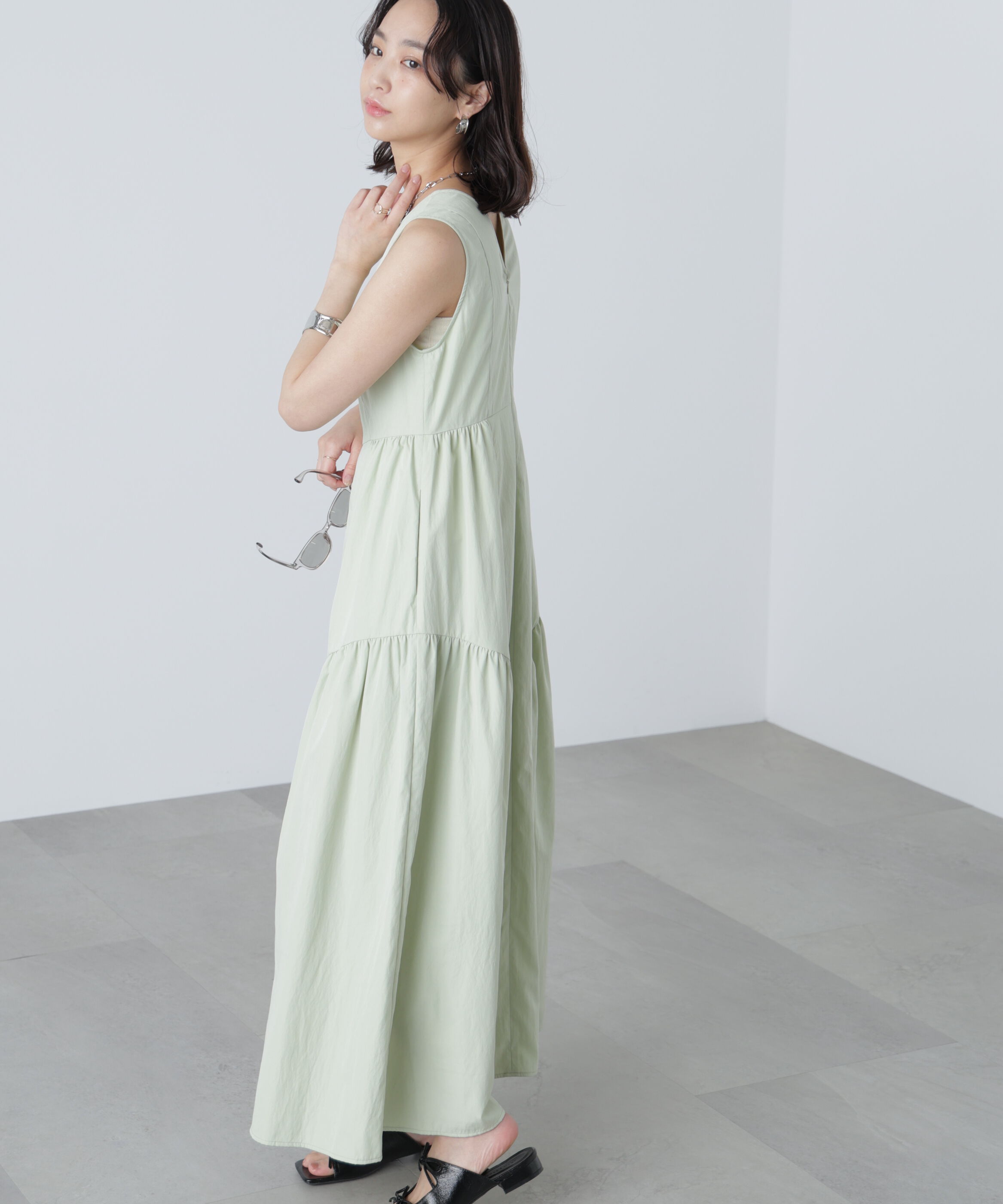  「タイプライターギャザーマキシワンピース」|ワンピース|