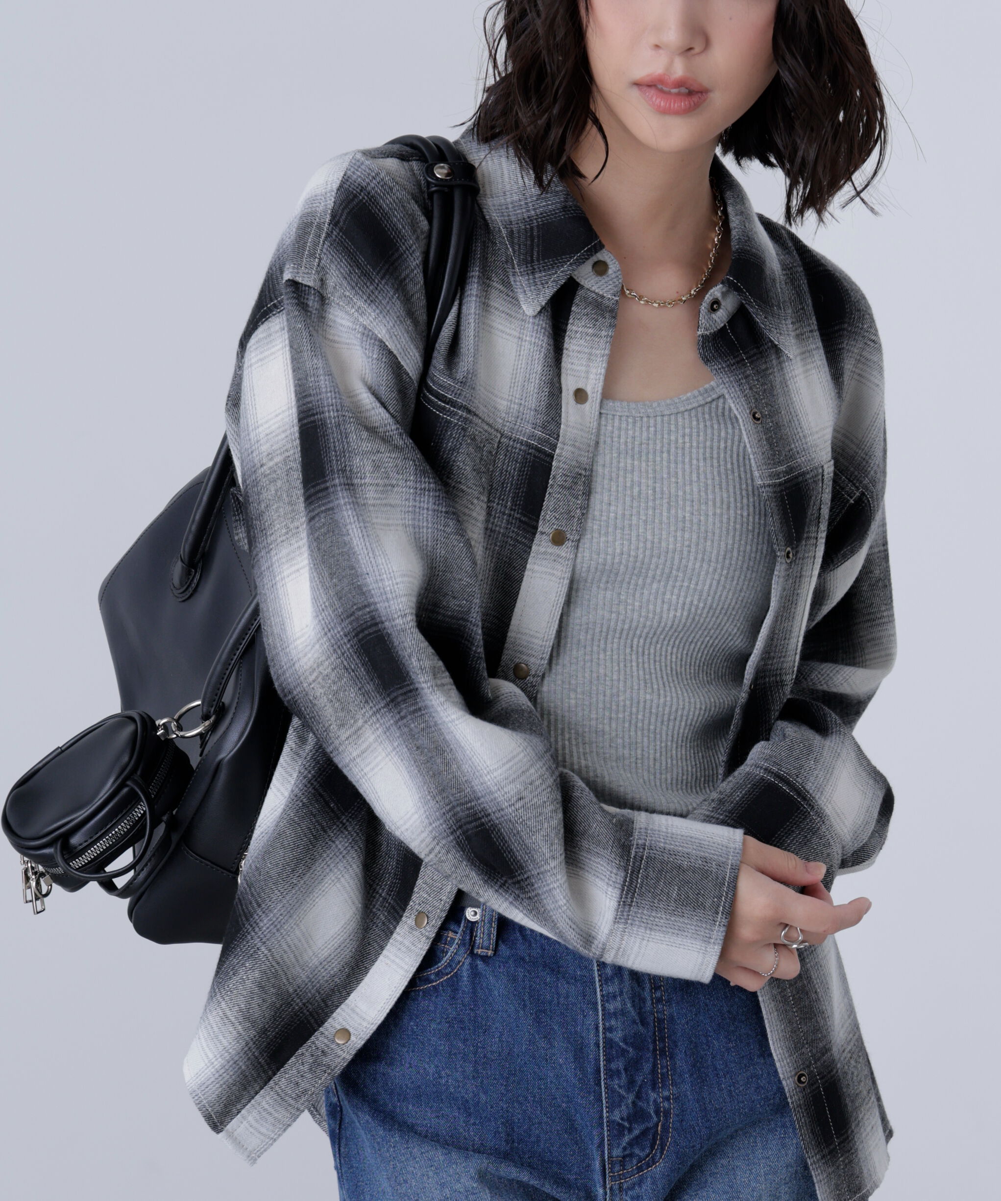  「ルーズシャツ」|シャツ・ブラウス|ブラックチェ 1