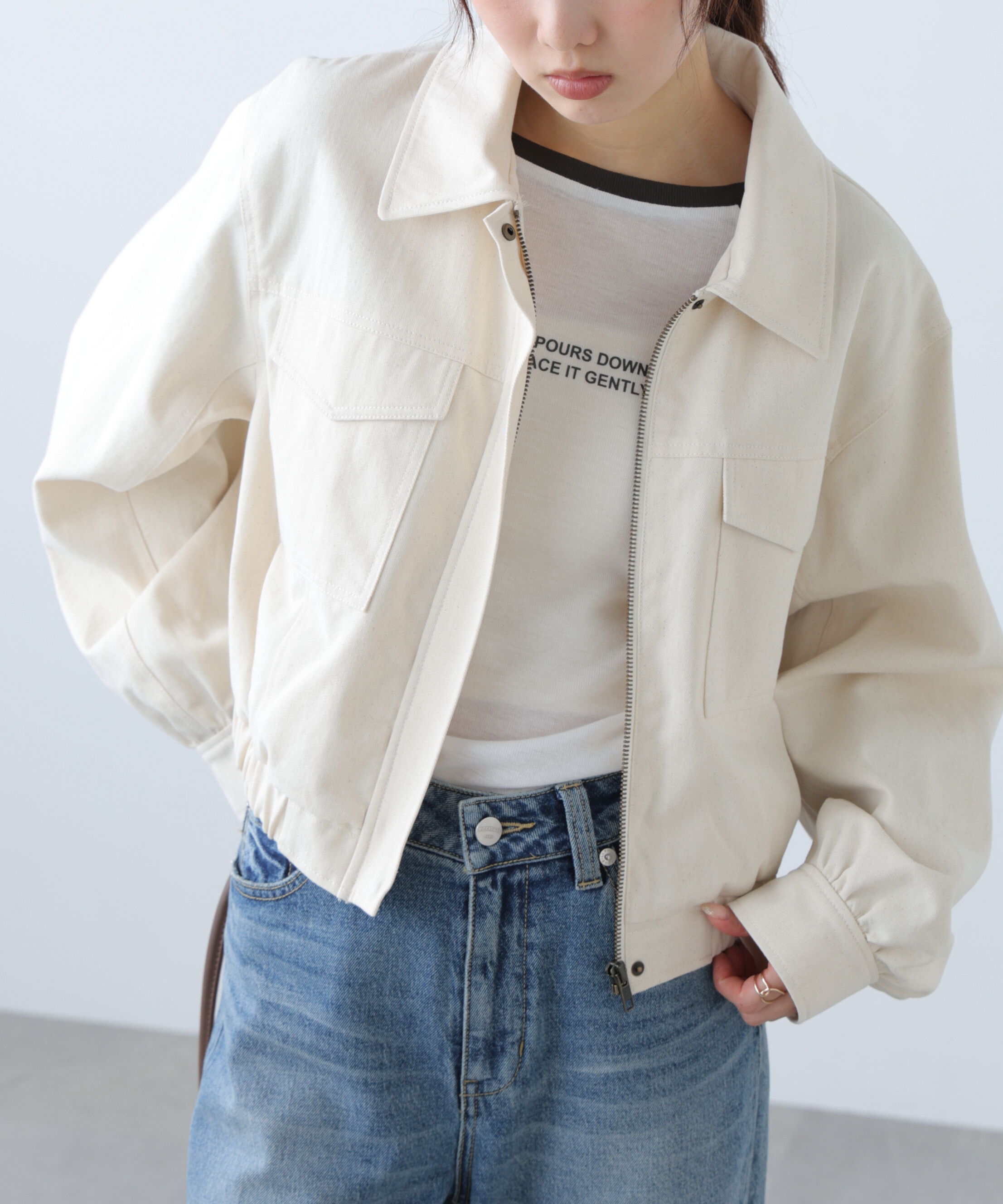  「〈セットアップ対応〉ショート丈ブルゾン」|ブルゾン・スタジャン|