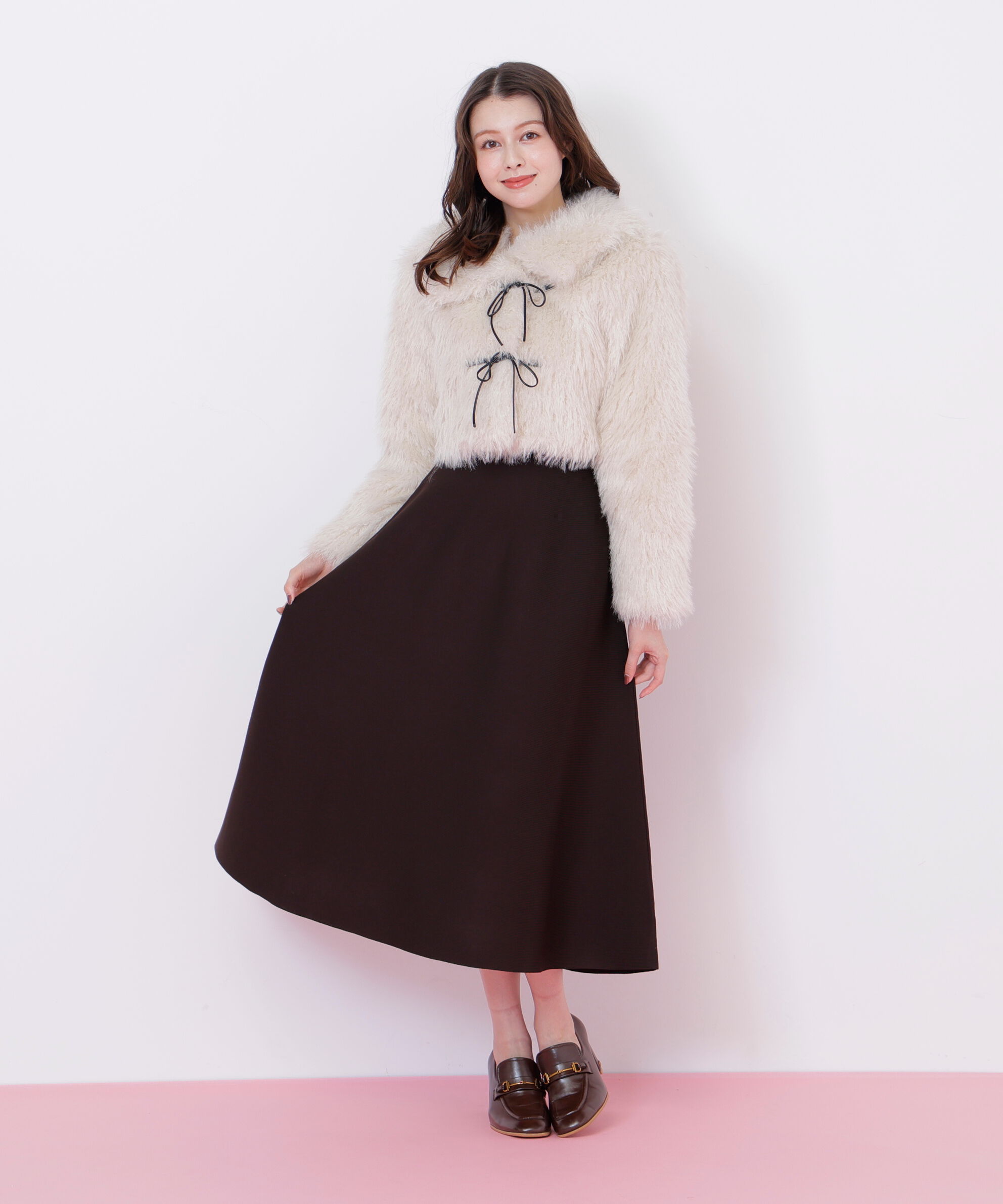  「リボンダッフルショートファーコート」|その他|