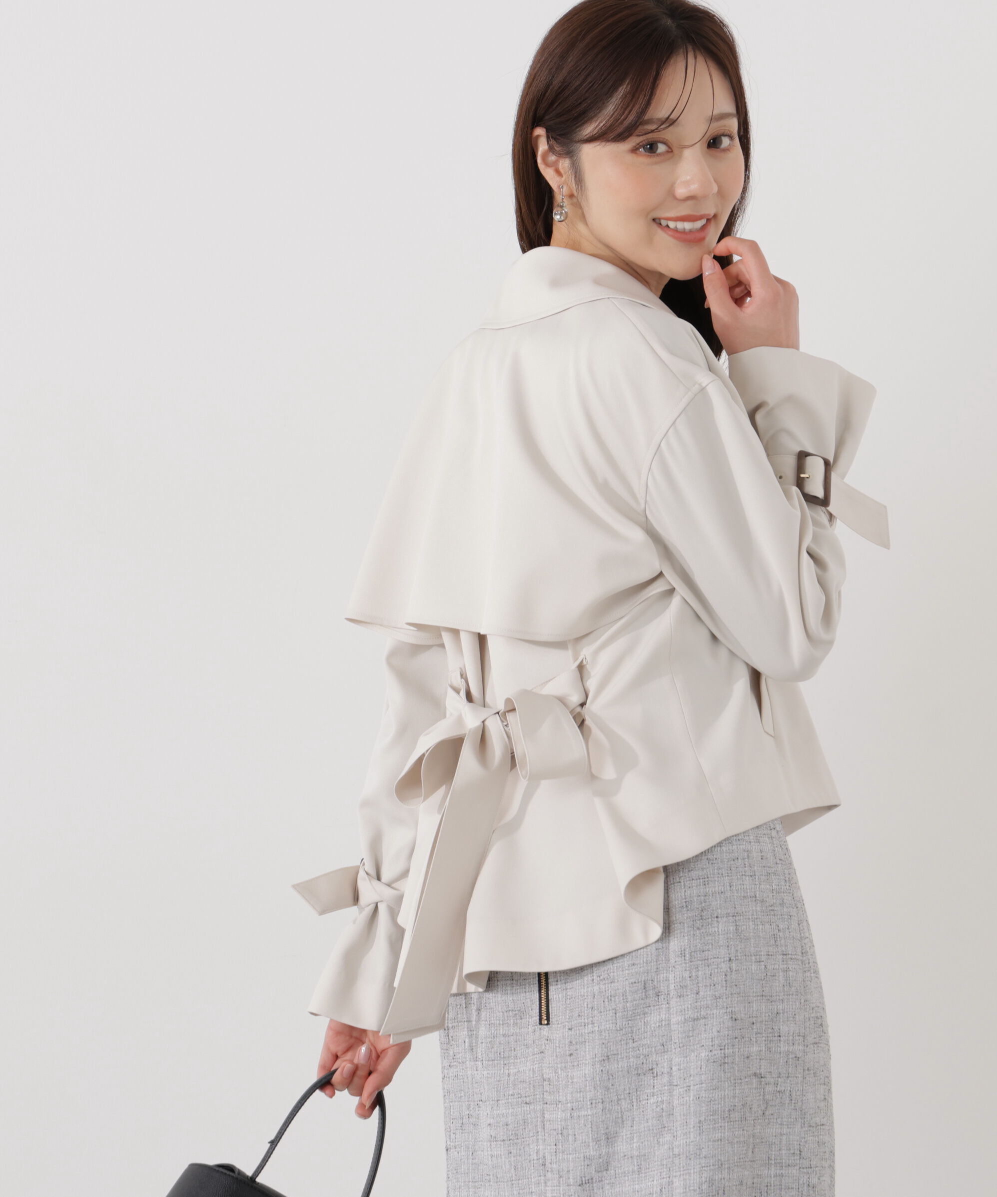 PROPORTION BODY DRESSING「＜防シワ/花粉リリース＞ショートトレンチコート」|ブルゾン・スタジャン|