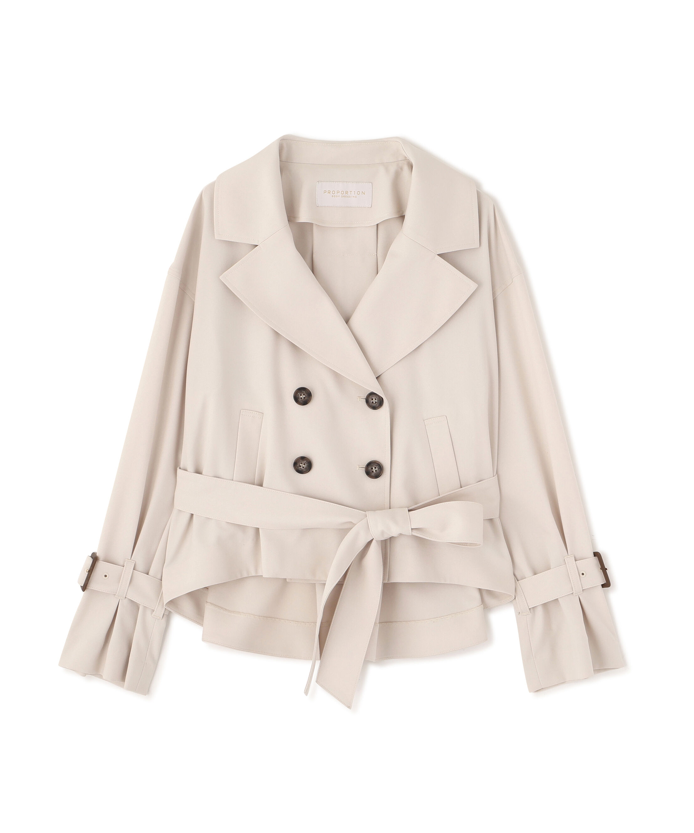 PROPORTION BODY DRESSING「＜防シワ/花粉リリース＞ショートトレンチコート」|ブルゾン・スタジャン|