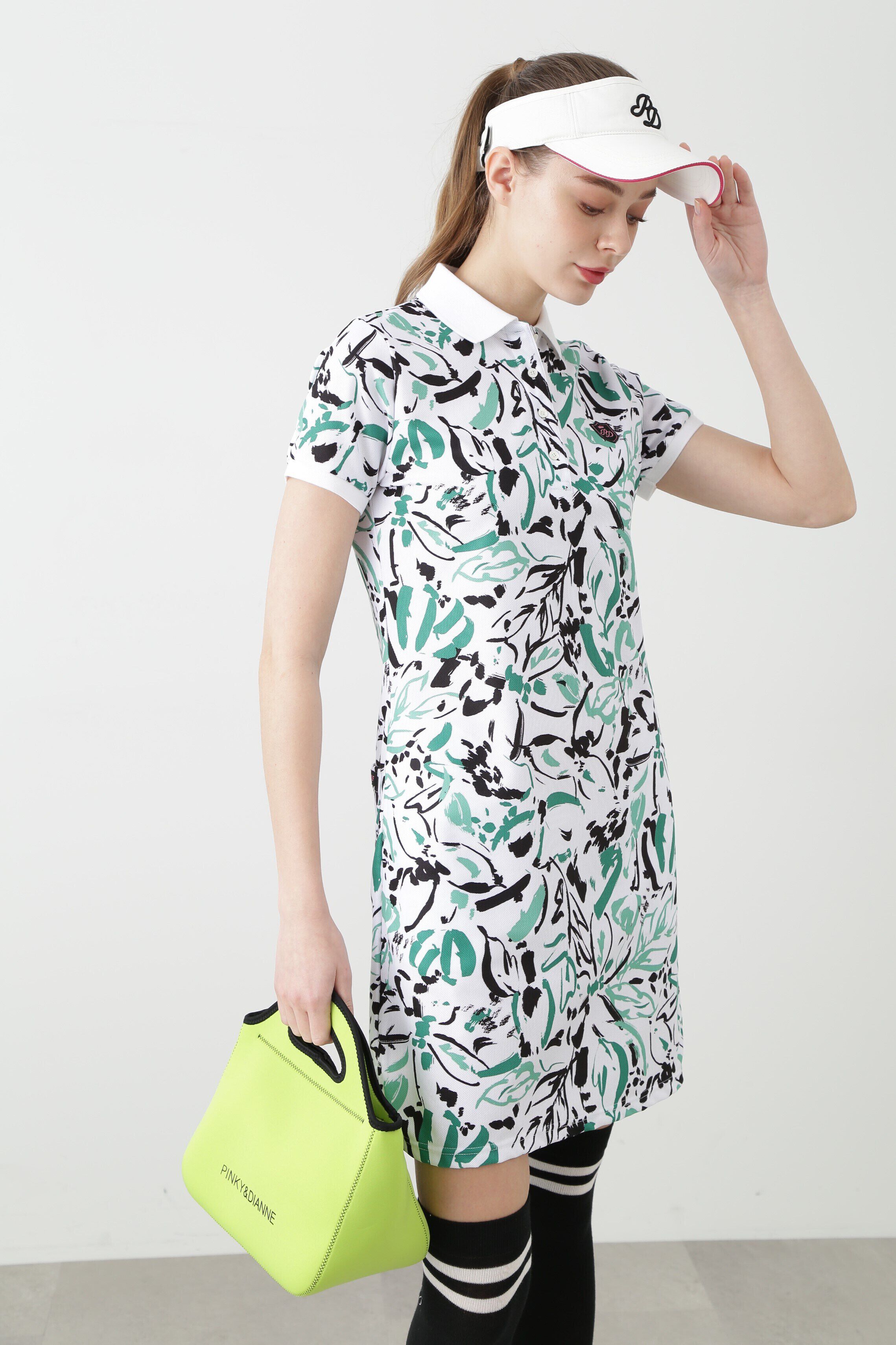  「[PINKY GOLF]オプティカルフラワープリントワンピース」|ワンピース|